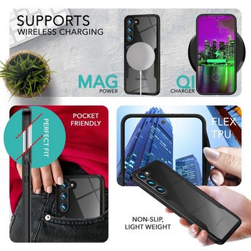 Nalia Smartphone-Hülle Samsung Galaxy S23 Plus, Klare 360 Grad Hülle / Rundumschutz / Hybrid Case / Schutzrahmen Matt