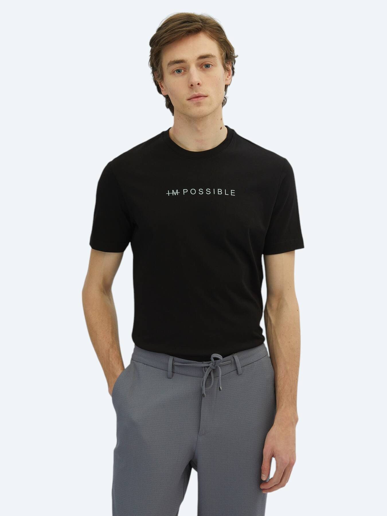 KİP T-Shirt Bedrucktes Fahrrad-Kragen 100% Baumwoll-T-Shirt