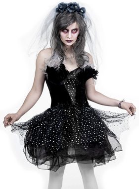 Rubie´s Kostüm Untote Kostüm für Damen, Düsteres Geisterbraut Kostüm mit echten Federn
