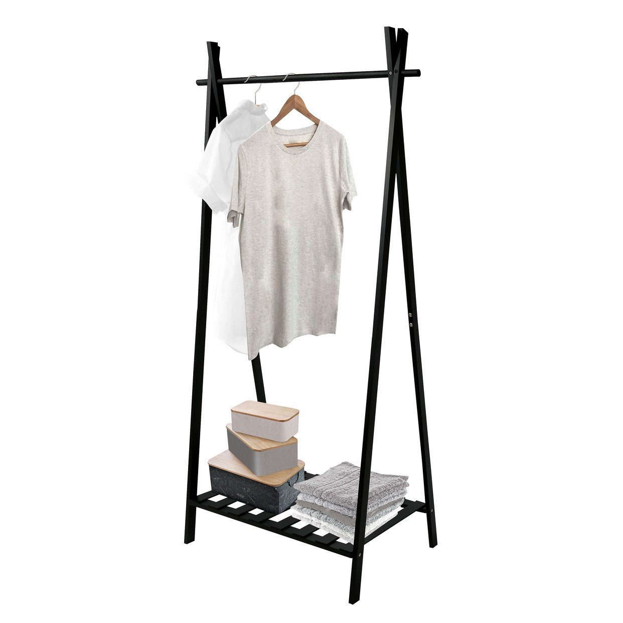 MSV Kleiderständer MIA, Garderobenständer mit Kleiderstange und Ablage, Bam günstig online kaufen