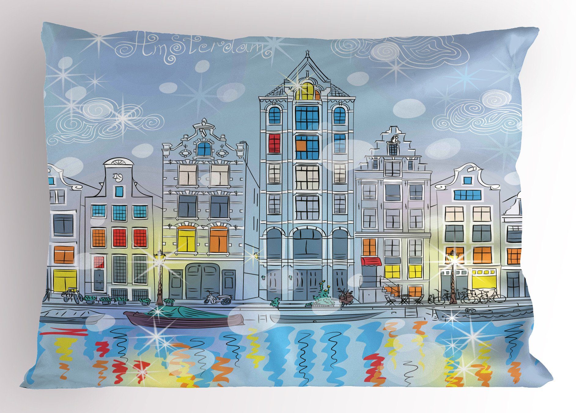 Kissenbezüge Dekorativer Weihnachten Kissenbezug, (1 Weihnachten King Canal Size Standard Gedruckter Amsterdam Stück), Abakuhaus