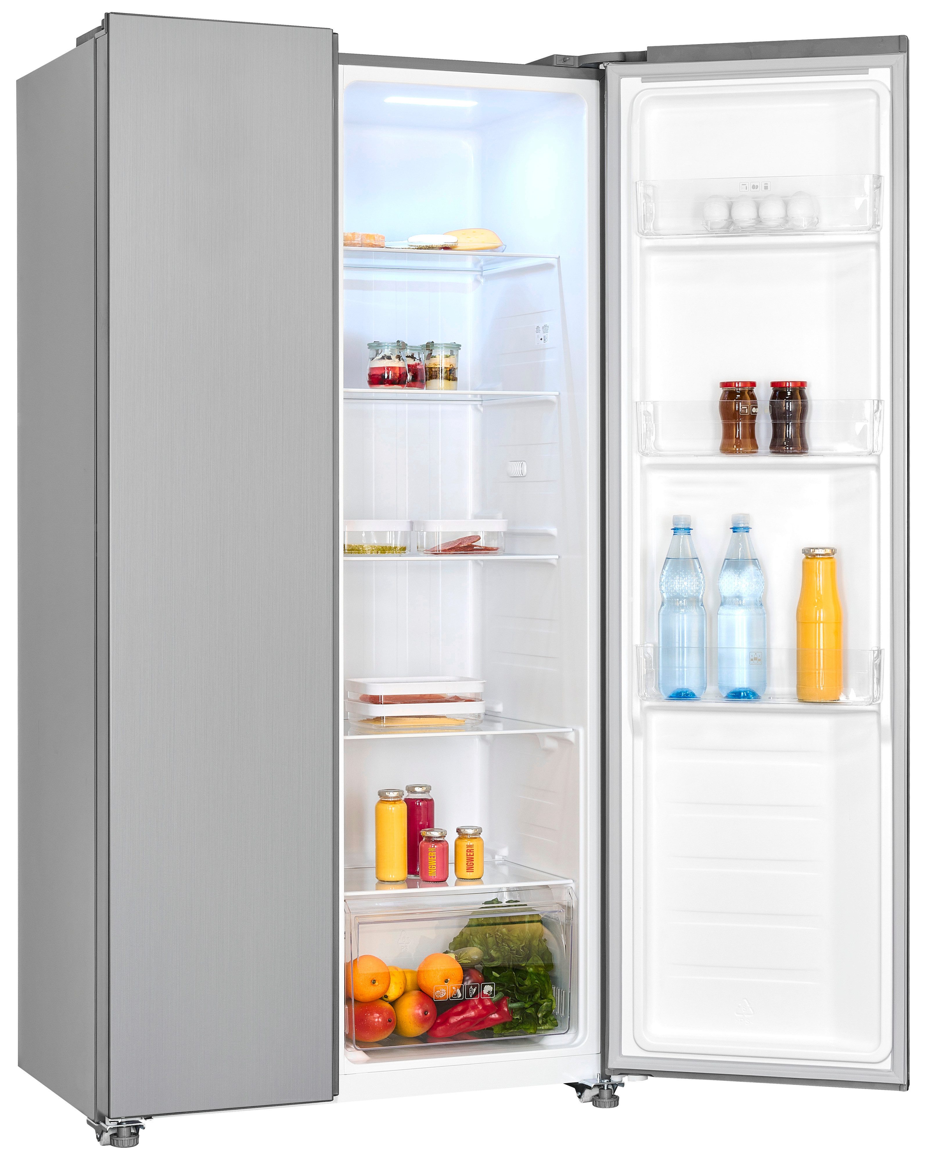 exquisit Side-by-Side SBS46-040E inoxlook, 177 cm hoch, 90 cm breit