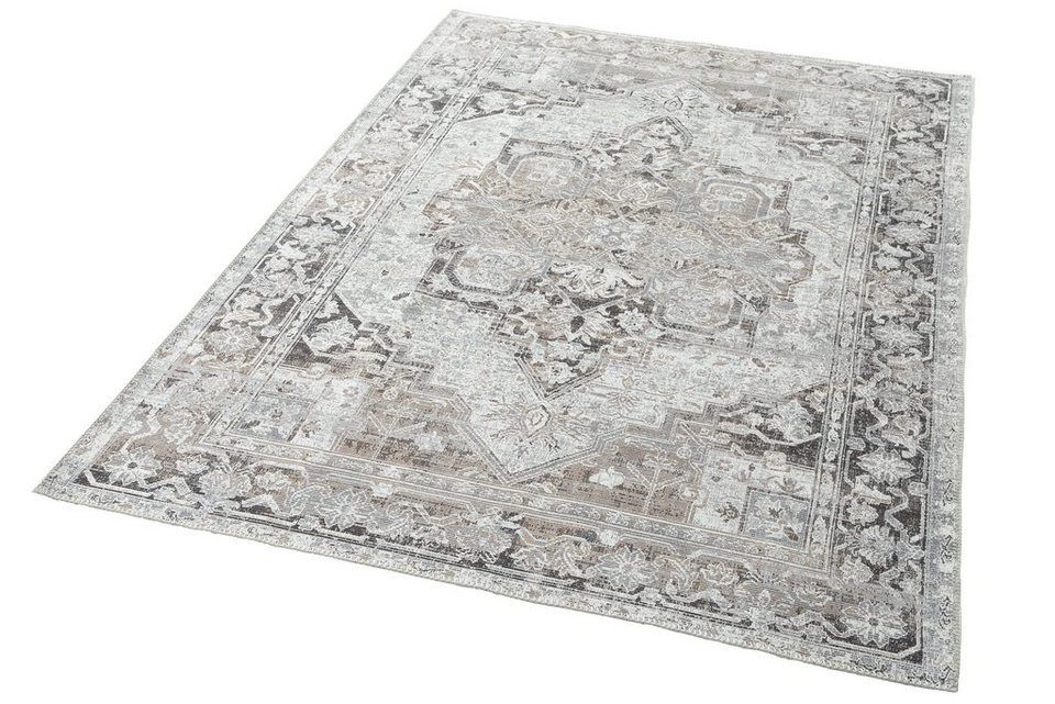 mm Teppich 8 rechteckig, creme, mit orientalischen Carpetia, in & grau Orientalischer Höhe: Teppich klassisch Ornamenten Verzierungen