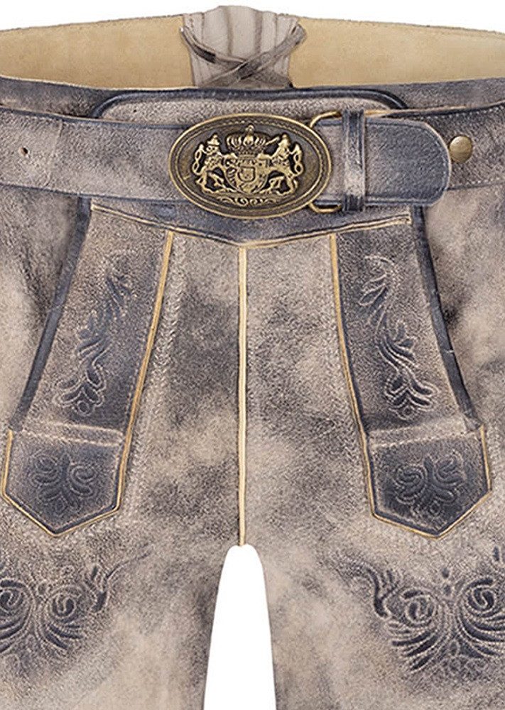 Maddox Trachtenlederhose Ammersee Stickerei an Latz günstig online kaufen