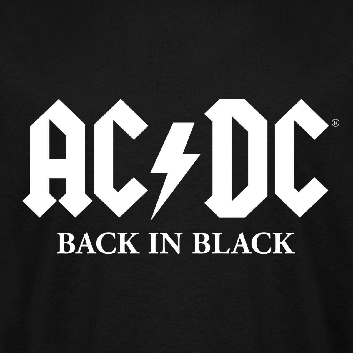 Spreadshirt T-Shirt AC/DC Back In Black Logo Mit Blitz Männer Kontrast T-Shirt (1-tlg)