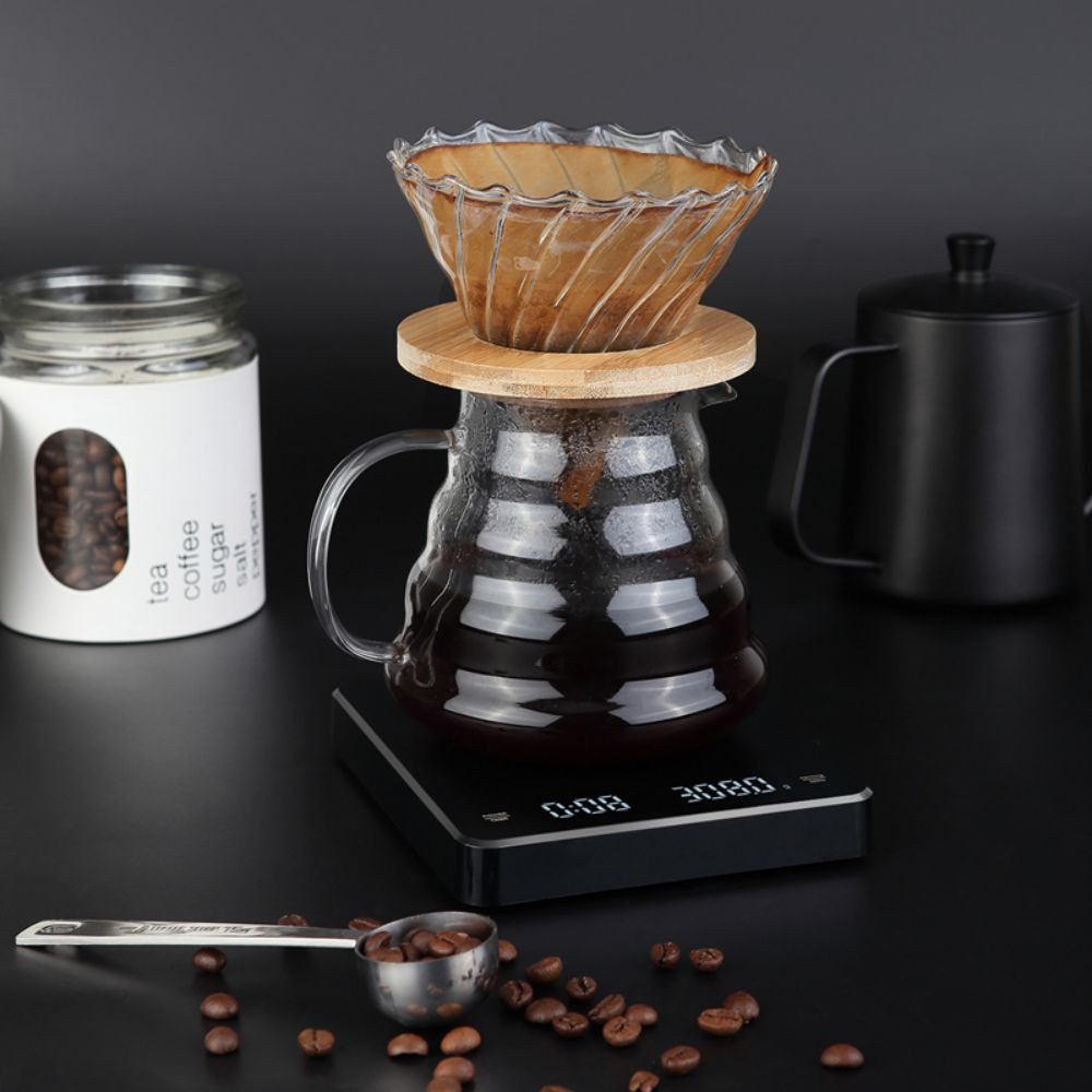 HUGERSTONE Küchenwaage 3 kg Küchenwaage Digital, Feinwaage Genauigkeit 1 Gramm, Kaffeewaage, (Packung, 1-tlg., Größe: 15x13x2,25cm), Küchenwage Mit automatische – Bild 2 von 5