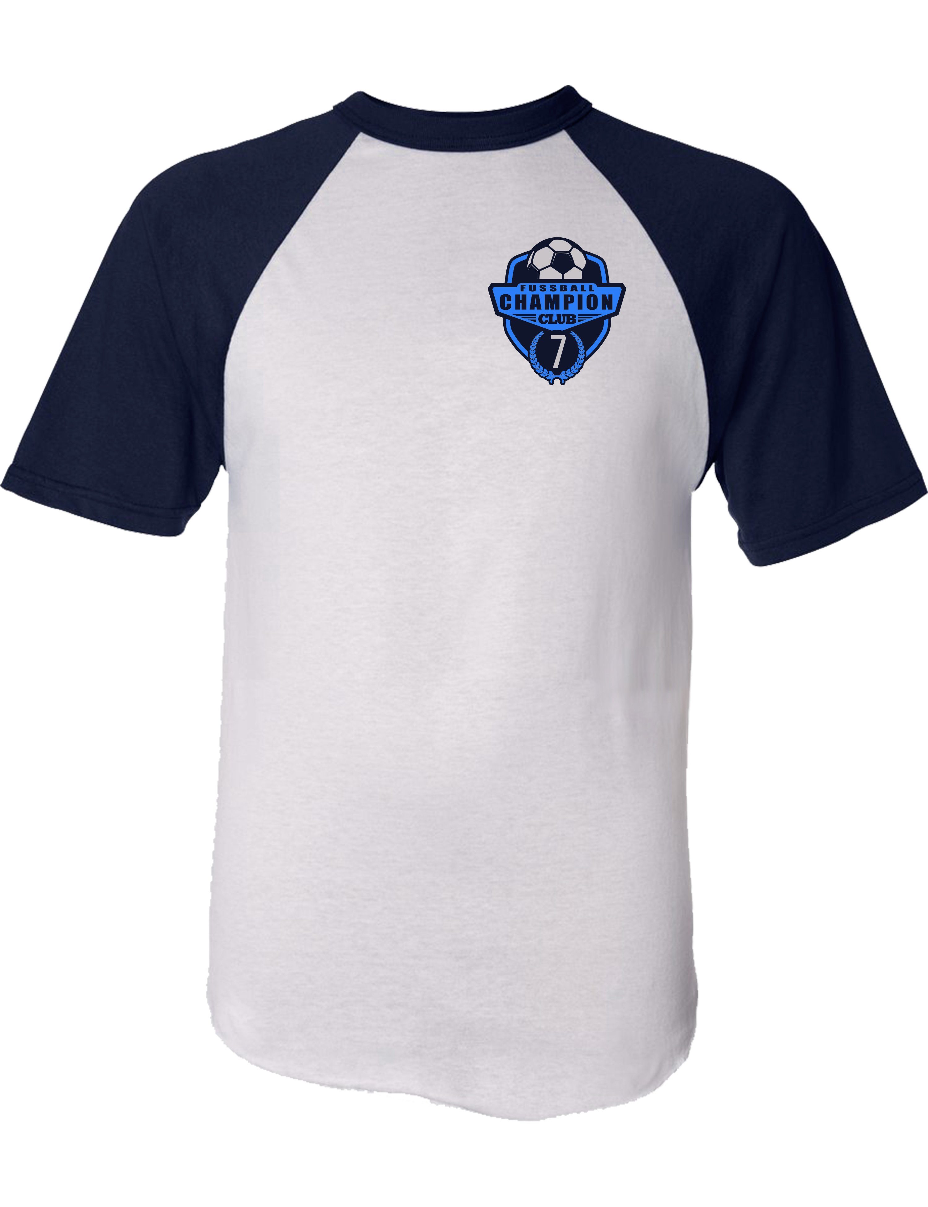 Baddery Print-Shirt Jungen Fußball Shirt in Trikot-Optik 7. Geburtstag: "Champion 7 Jahre", hochwertiger Siebdruck, aus Baumwolle