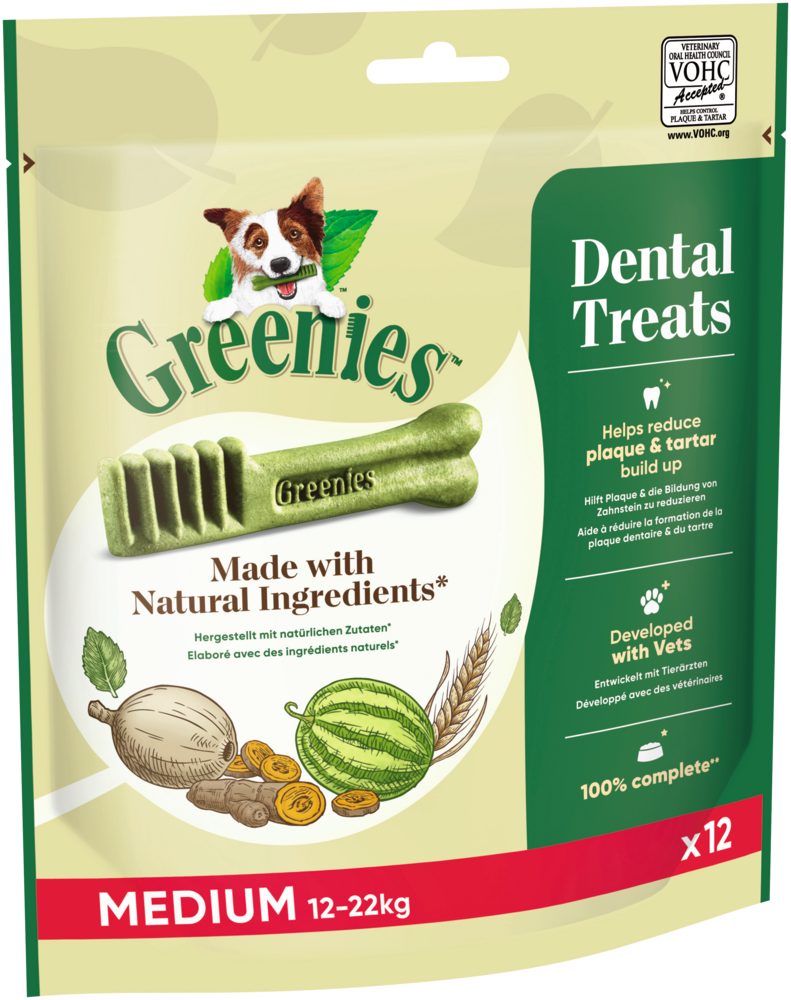 Greenies GREENIES™ Dental Treats Medium für Hunde von 12-22kg 340g, Snack für: Hunde