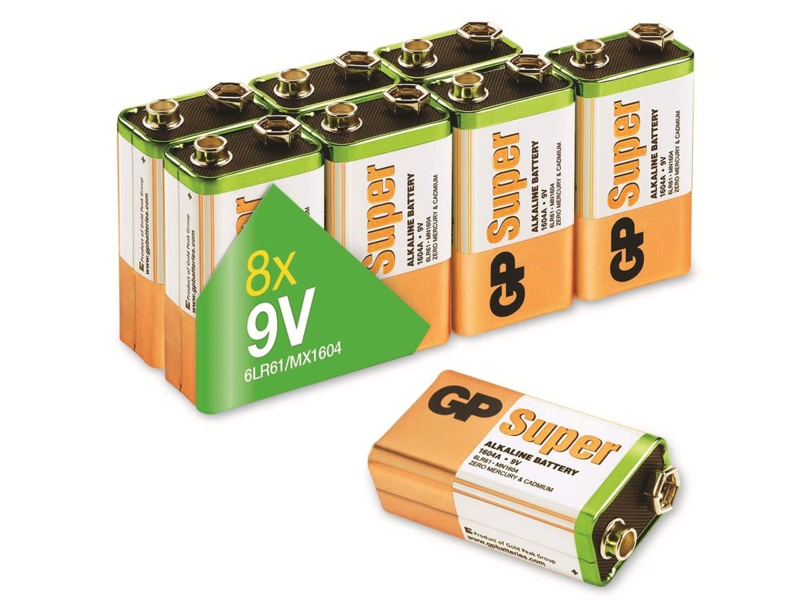 Gp GP Super Alkaline-Batterie E-Block, 6LR61, MN1604 Batterie