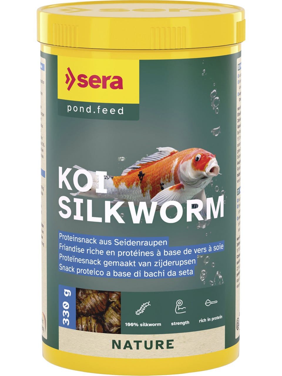 Sera Sera Koifutter Snack Silkworm Seidenraupen Nature, für: Fische
