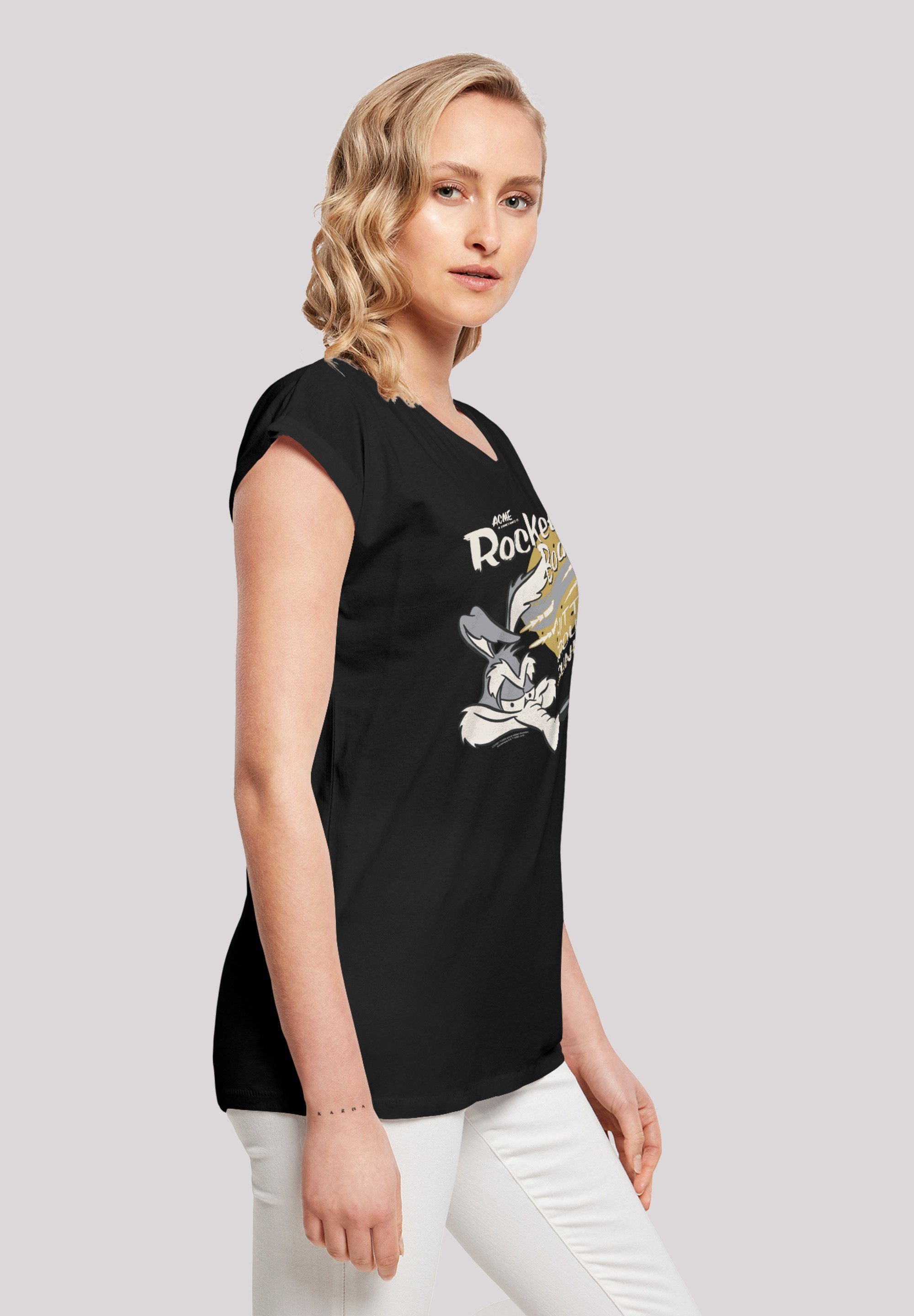 Damen Shirts F4NT4STIC T-Shirt Extended Shoulder T-Shirt Looney Tunes Wile E Coyote Rocket Board Cartoon