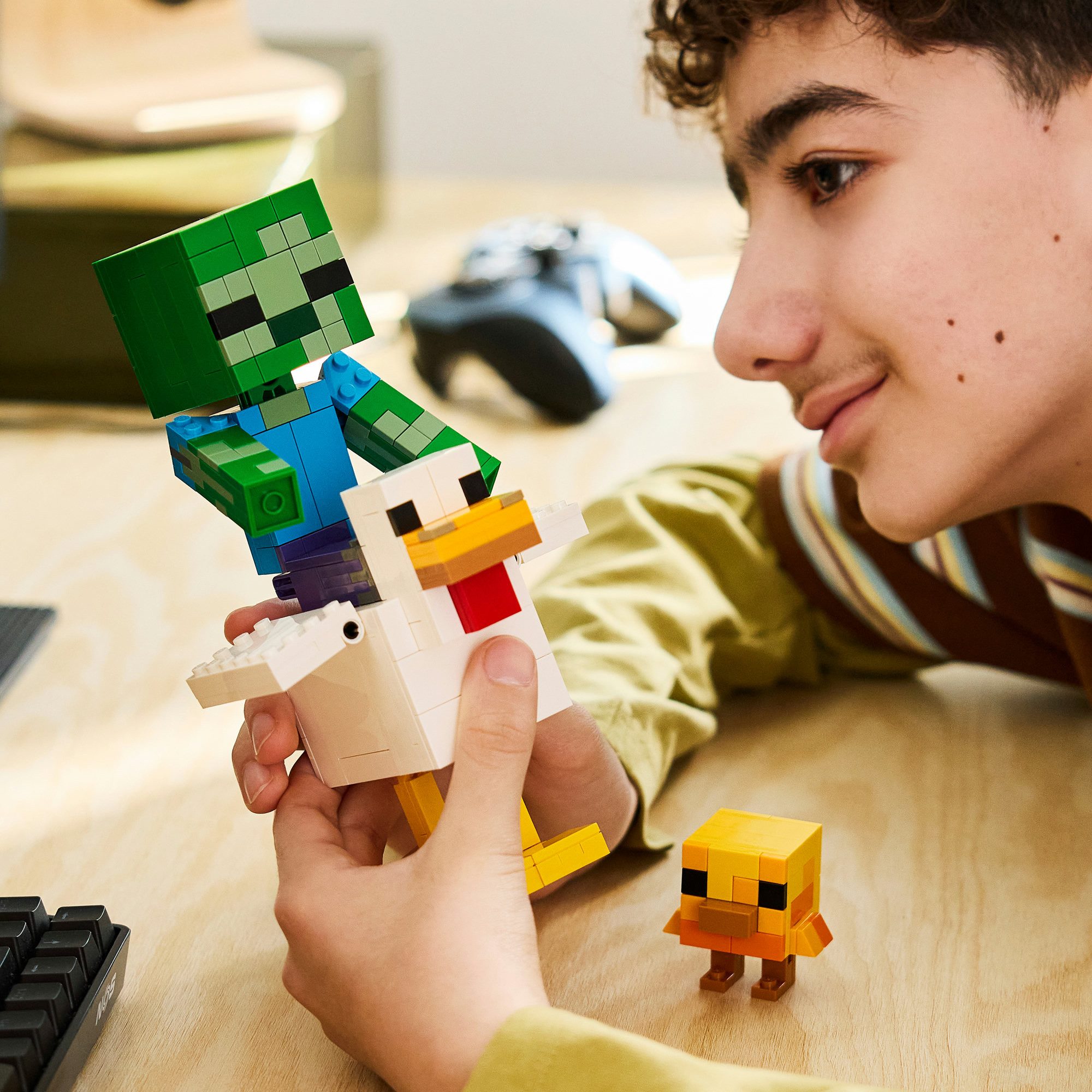LEGO® Hühnerreiter (21582), LEGO Minecraft Konstruktionsspielsteine, (344 St), Made in Europe
