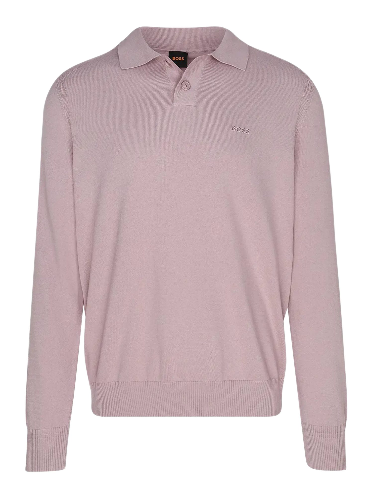 BOSS ORANGE Strickpullover BOSS Men Orange rosa,Freizeit,Baumwolle,Unifarben,Polokragen,Lang,Regular Fit