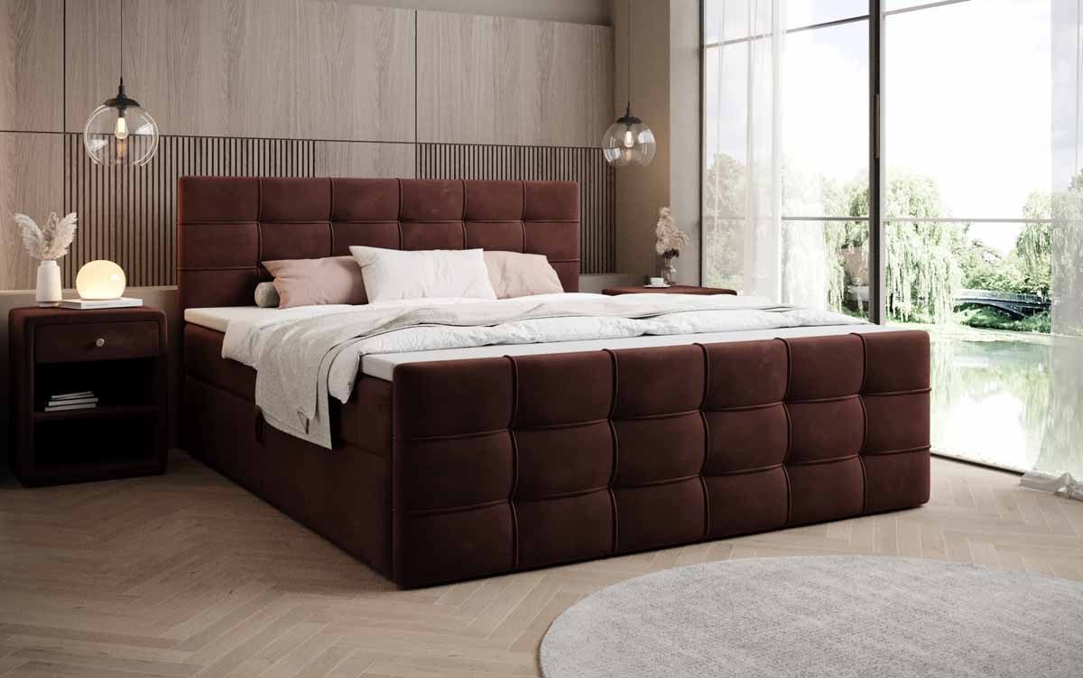 Luxusbetten24 Boxspringbett Luxor Samt, mit Stauraum günstig online kaufen