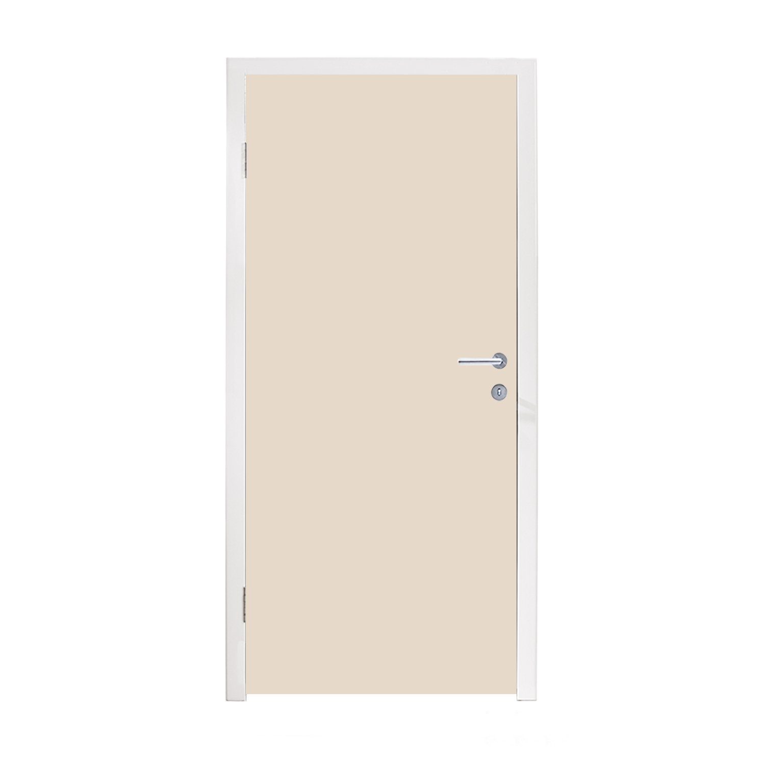 MuchoWow Türtapete Beige - Unifarben, Matt, bedruckt, (1 St), Fototapete für Tür, Türaufkleber, 75x205 cm
