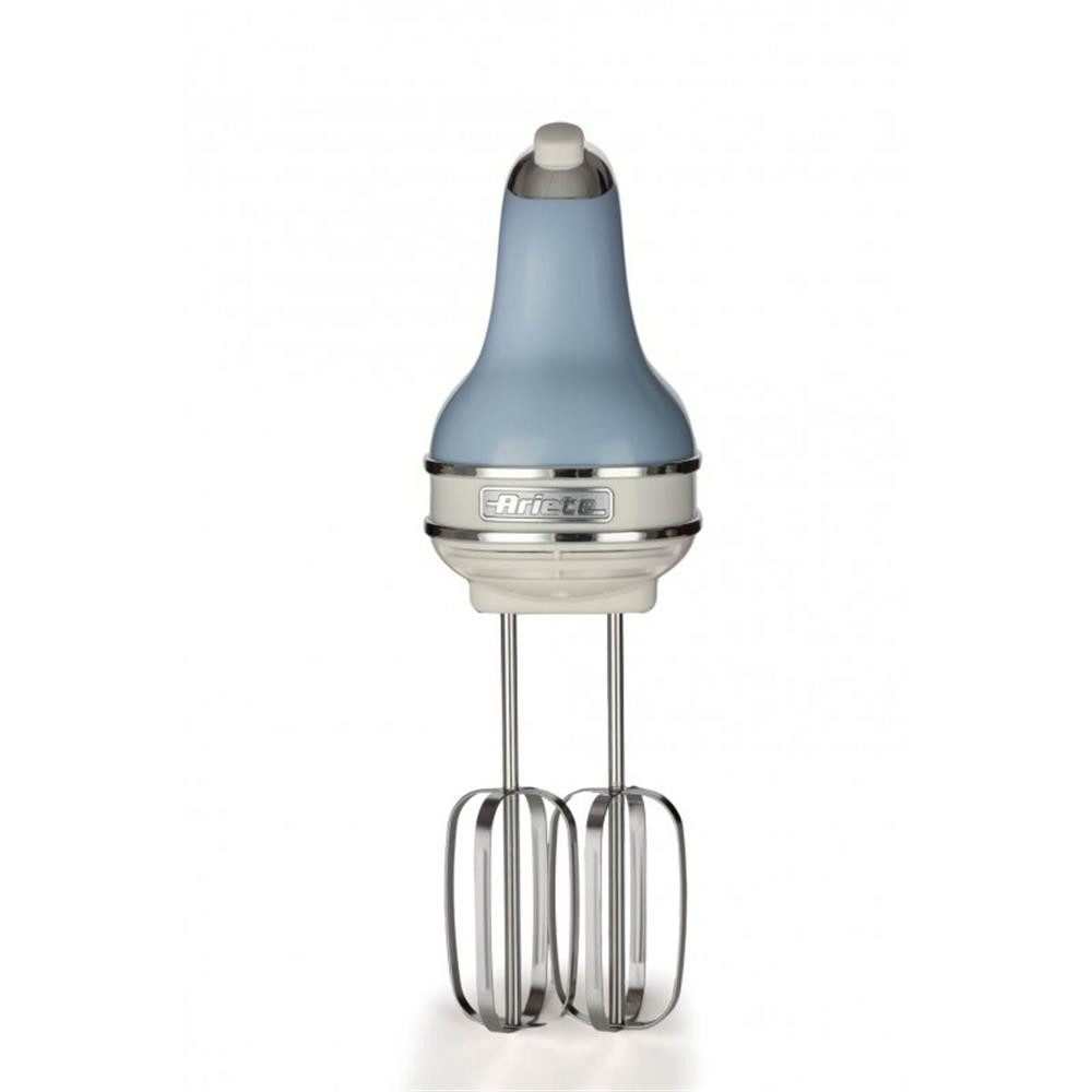 Ariete Handmixer 1548 Vintage Mixer blau 450 W 5 Geschwindigkeitsstufen, Turbo Knethaken Schneebesen für Teig Creme und Backen