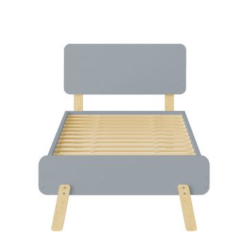 OKWISH Kinderbett Holzbett mit Lattenrost (niedliche und einzigartige Form von Kopf- und Fußteil 90 x 190cm), ohne Matratze