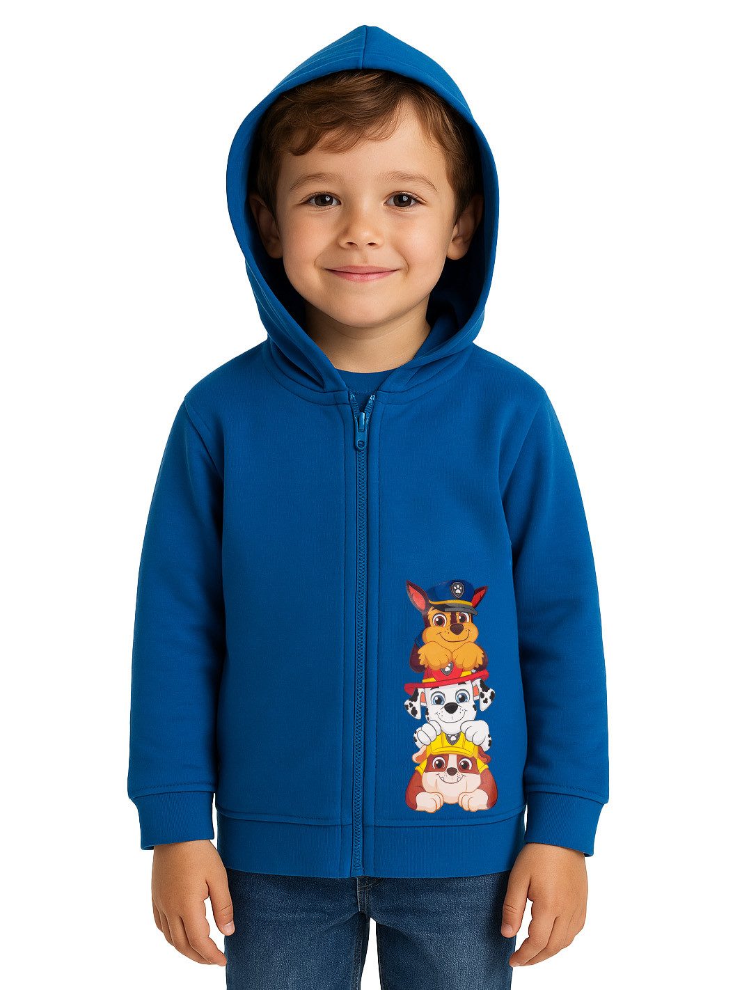 United Labels® Sweatjacke Paw Patrol Sweatjacke Jungen Kapuzenpullover Reißverschluss Blau