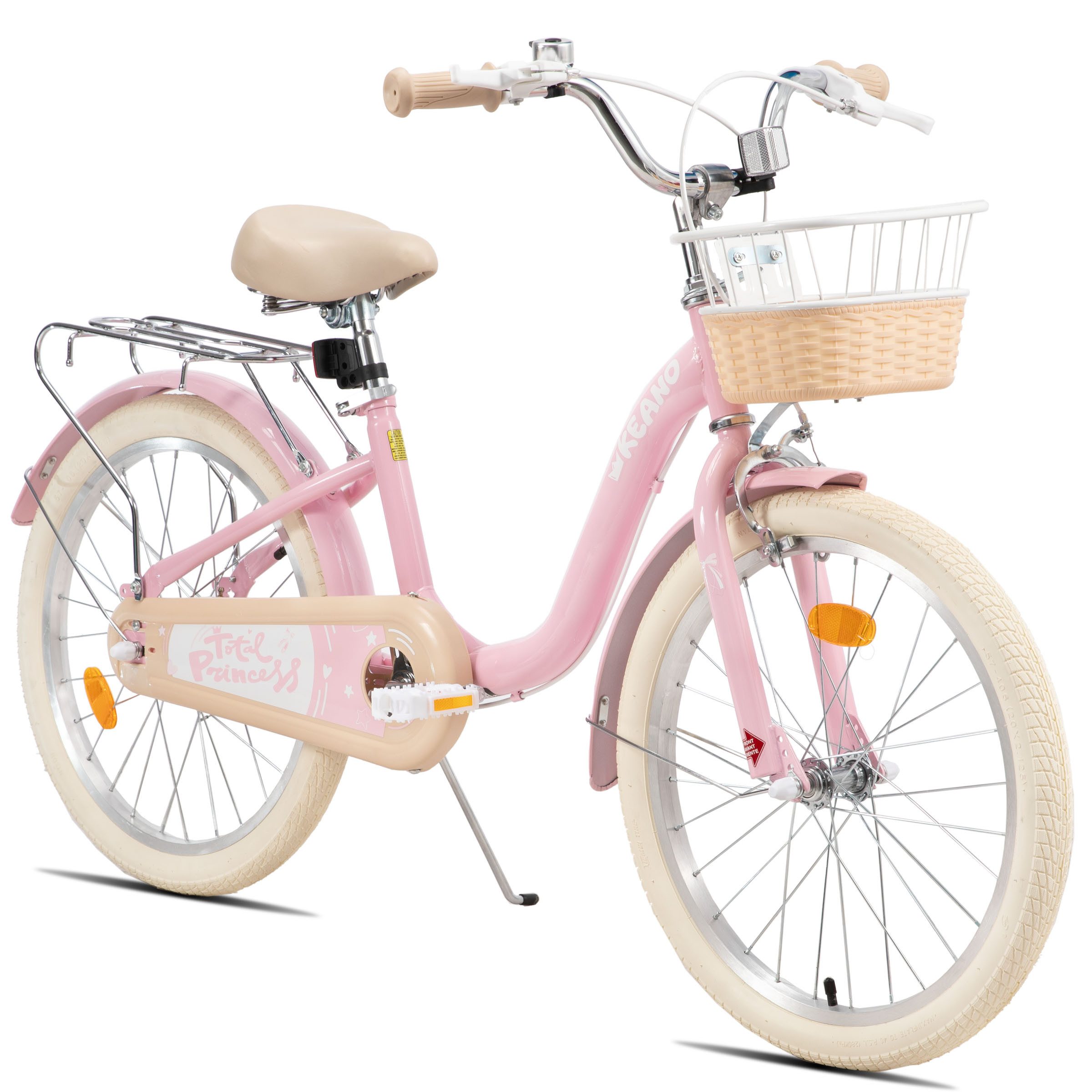JOYSTAR Kinderfahrrad 16/20 Zoll Fahrräder für Mädchen Geeignet 4-10 Jahren, mit Korb, Kotflügel, Kettenschutz, Gepäckträger und Stützrädern