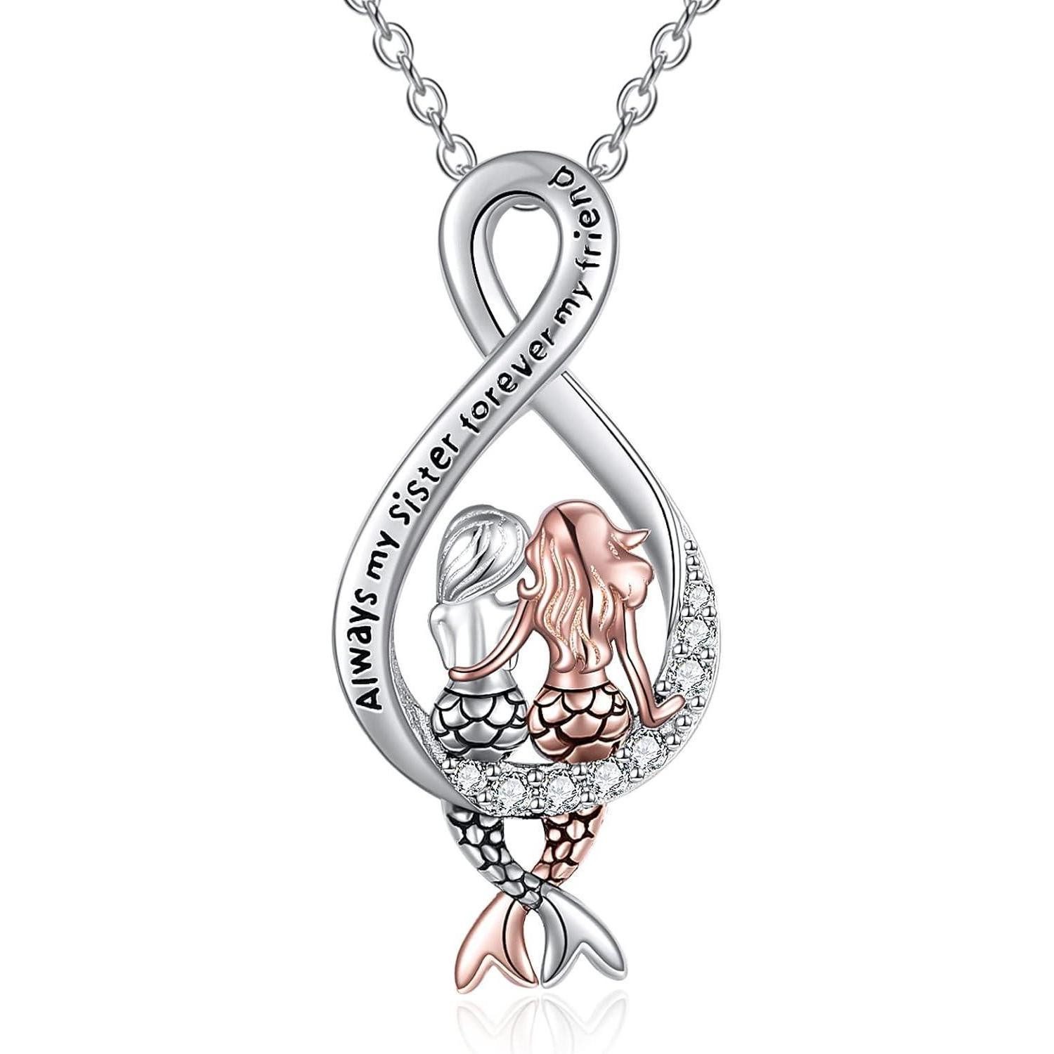 Kette mit Anhänger Meerjungfrau-Halskette 925 Silber Valentinstagsgeschenk Damen