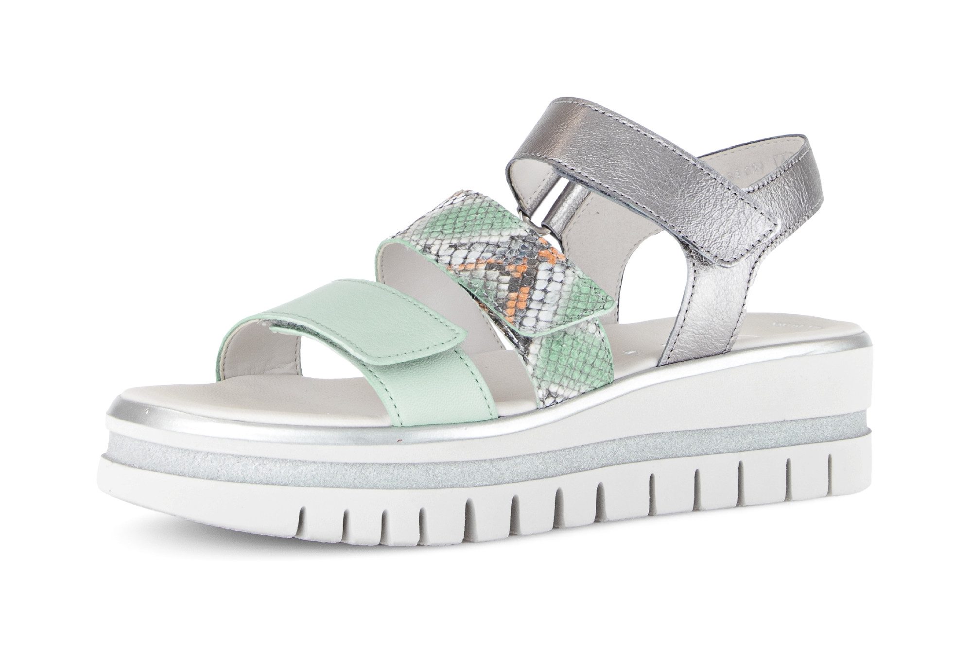 Gabor Keilsandalette Plateau, Riemchensandale, Sommerschuh mit Kontrastbesatz