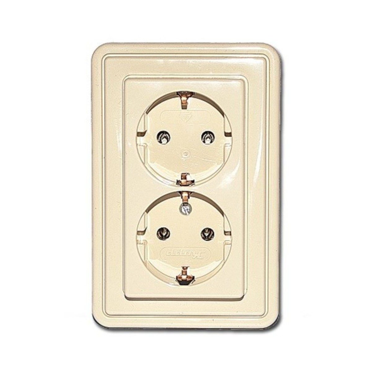 Kopp Schalter Kopp 118301008 UP Schutzkontakt Steckdose 2-fach 16A 250V Creme (F), Stecker