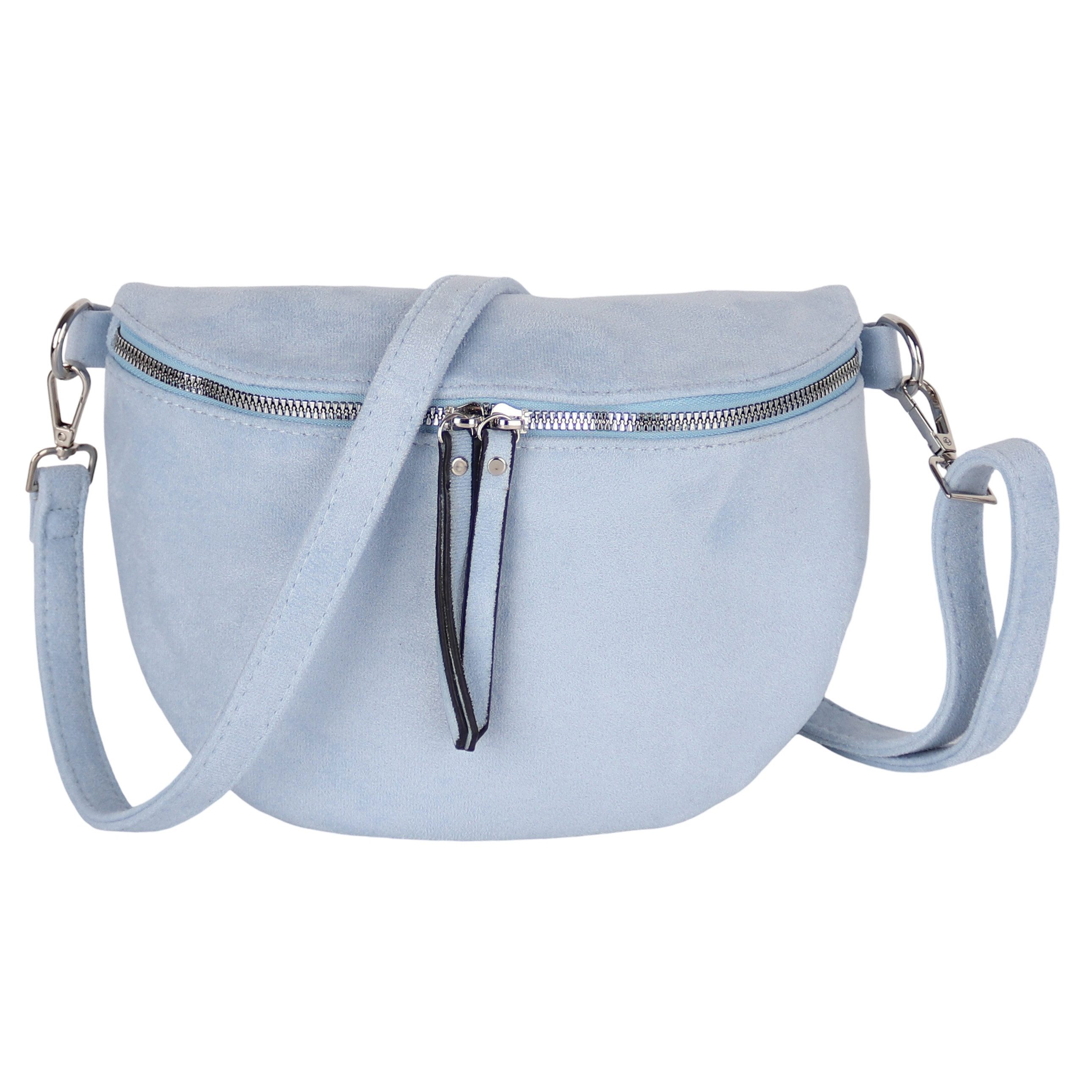 MIRROSI Bauchtasche Damen Taschen, Umhängetasche, Brusttasche, 26x18x9cm Wildleder Optik (Schultertasche für jednen Anlass), Crossbody Bag, Verstellbarer Schulterriemen für mehr Flexibilität.