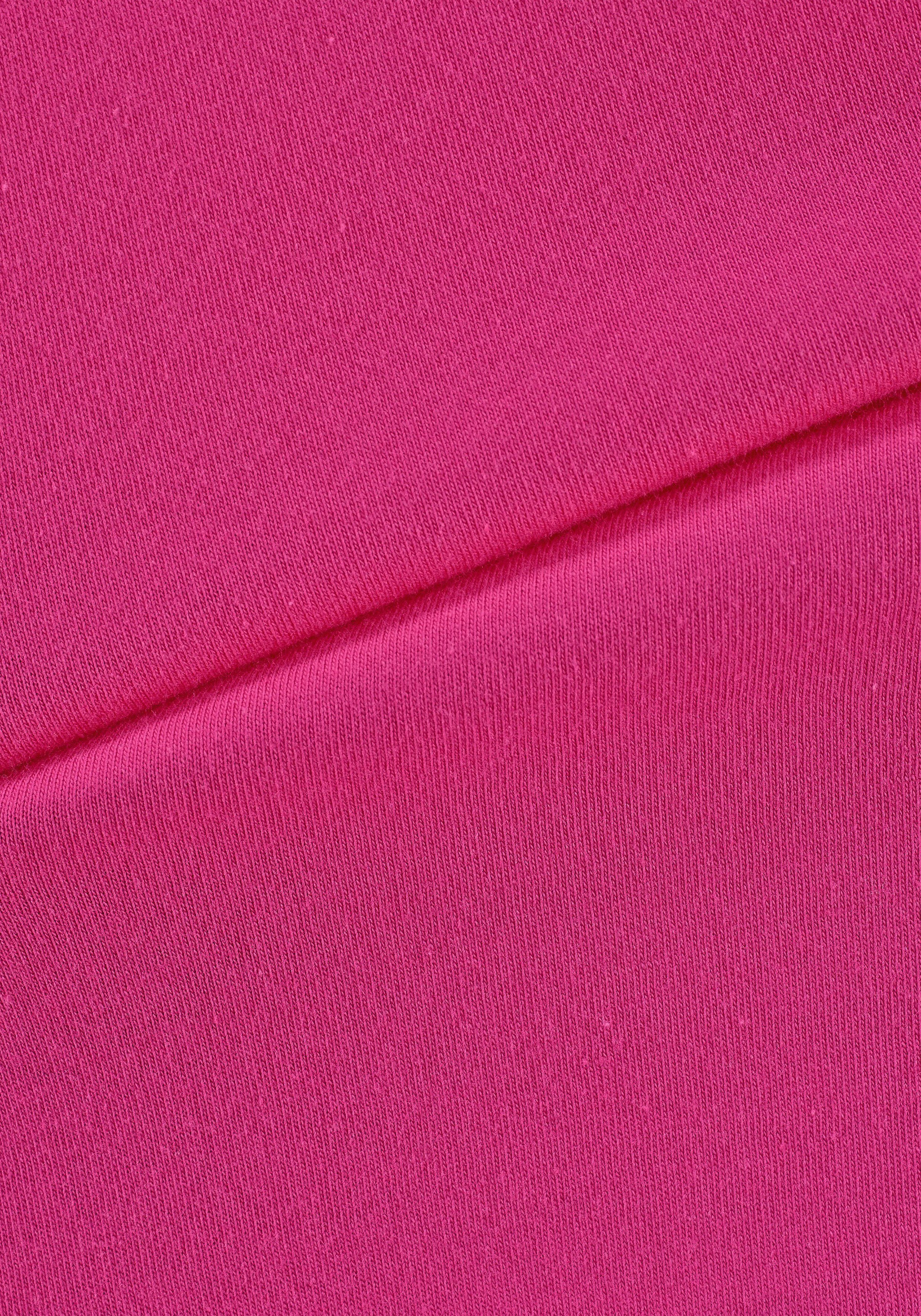 Spitzenoptik (2er-Pack) Print Dreams schwarz Sleepshirt Vivance mit pink, in
