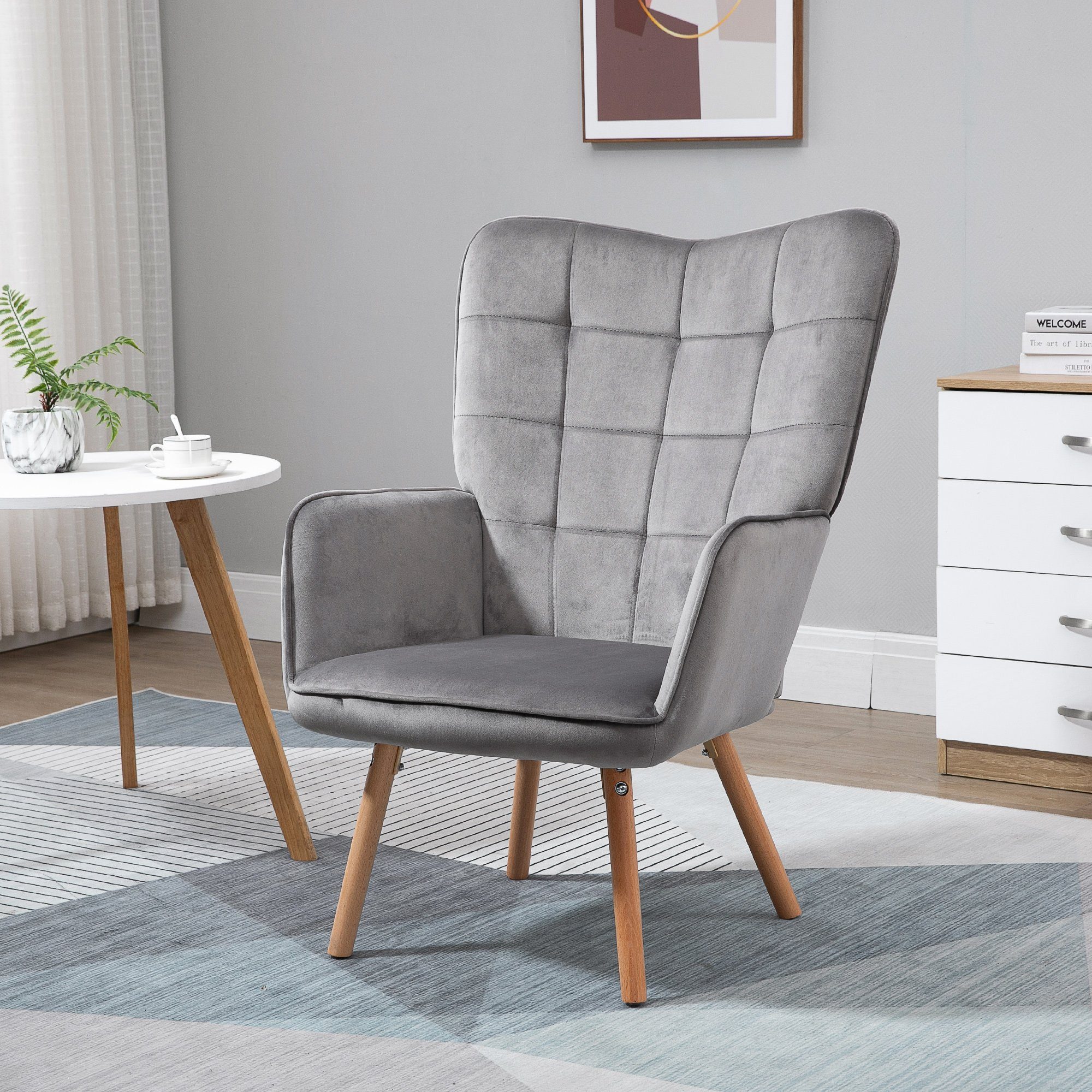 HOMCOM Relaxsessel Einzelsessel mit Rückenlehne (Wohnzimmerstuhl, günstig online kaufen