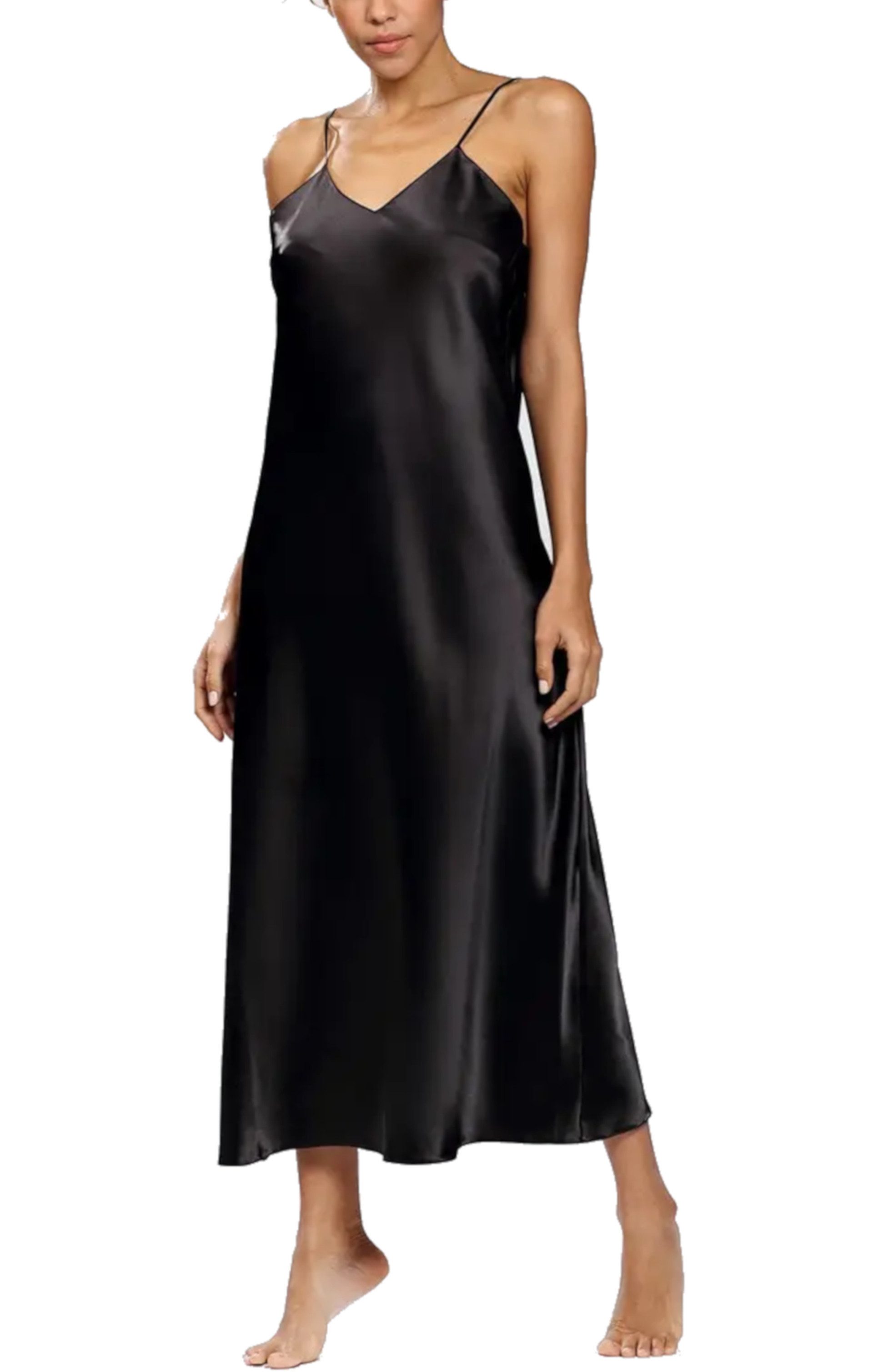 Nachthemd Damen Negligee Nachthemd Satin Lang