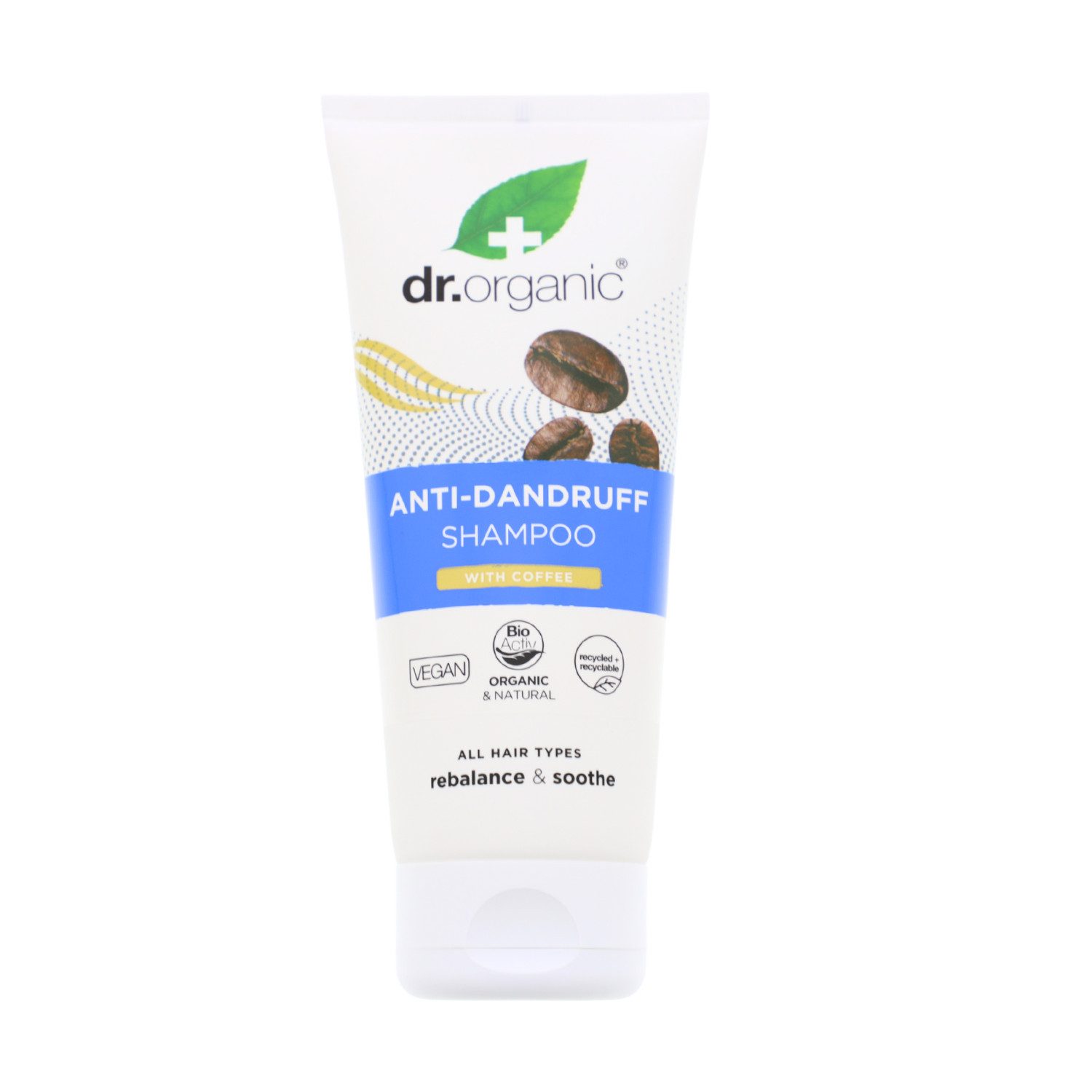 Haarshampoo Dr. Organic Anti Schuppen Shampoo Kaffee 200ml für gesunde Kopfhaut Un