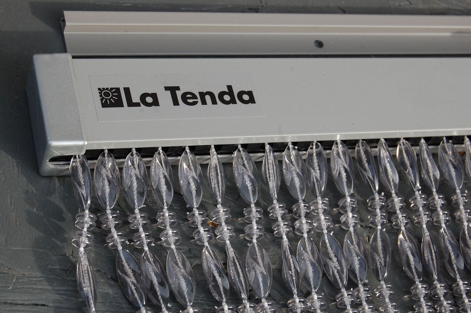 Türvorhang La Tenda ELBA 1 Länge - cm, Breite 210 Polypropylen transparent, und La grau, x Tenda, kürzbar Perlenvorhang individuell 90 Hakenaufhängung, transparent