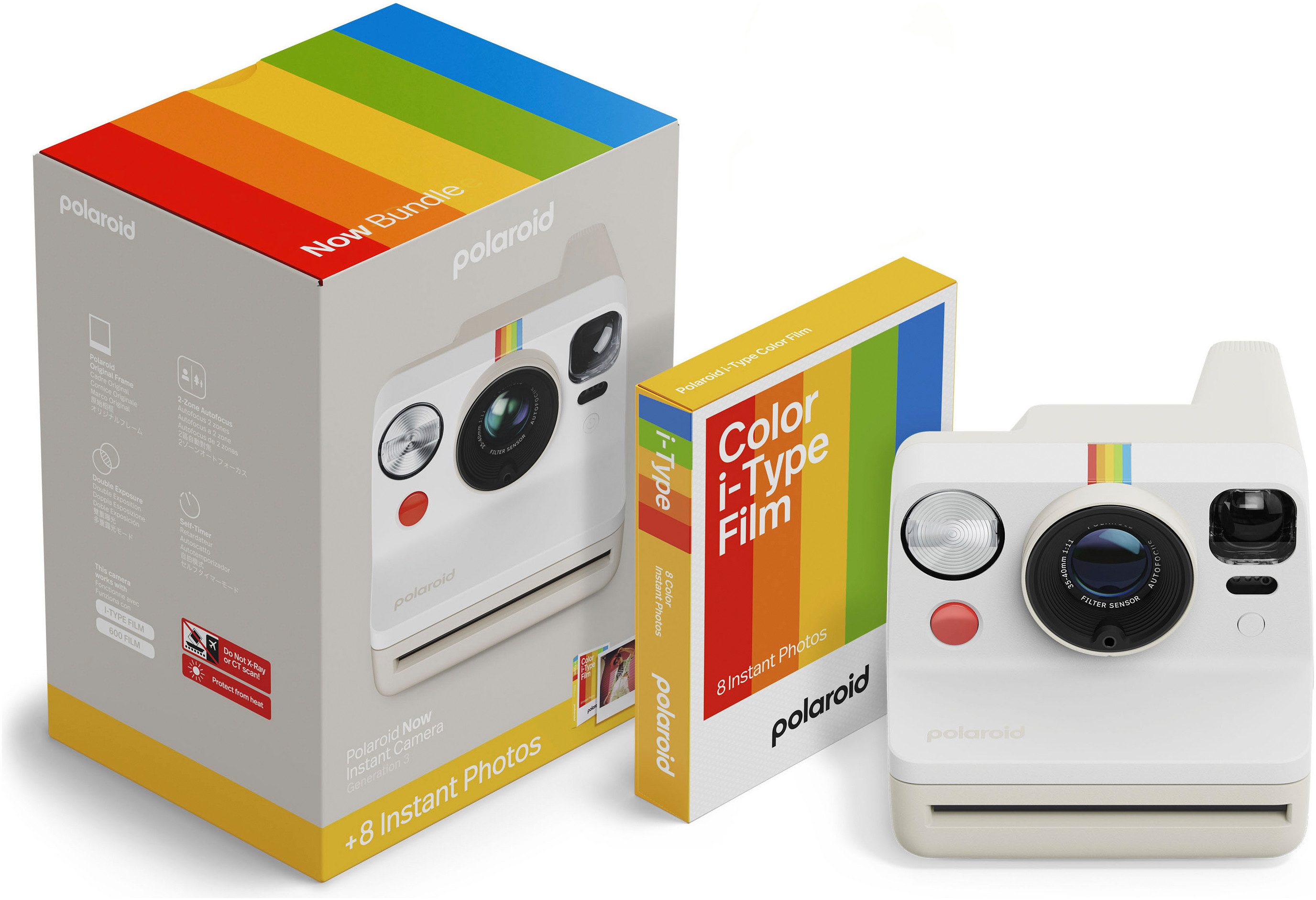 Polaroid Now Gen 3 + Farbfilm-Paket (8 Fotos) Sofortbildkamera