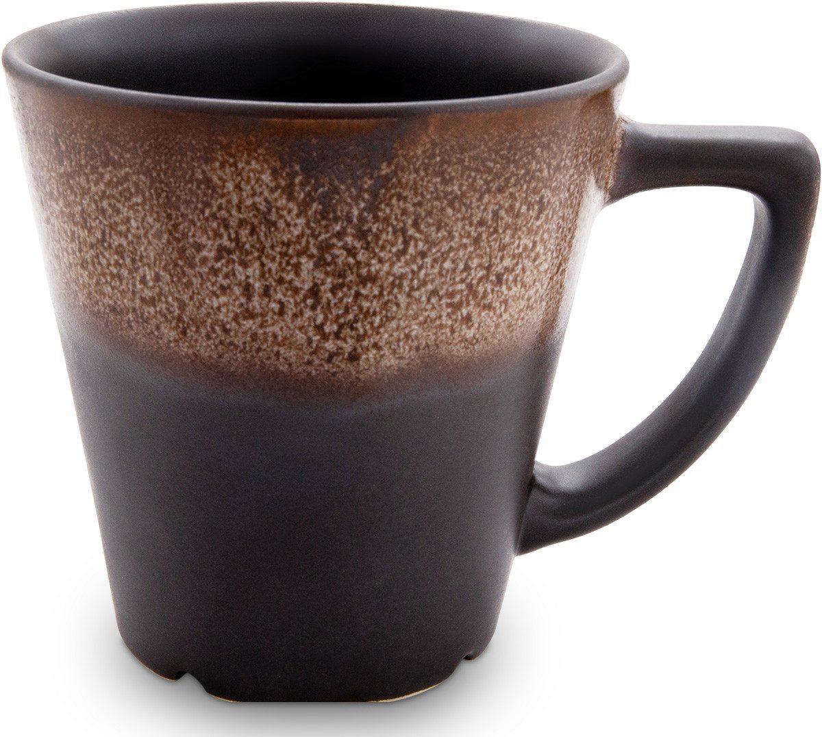 Bunzlauer Keramik Becher 350ml konischer Kaffeebecher Ø10cm H8,6cm Dekor ZACIEK braun, Keramik