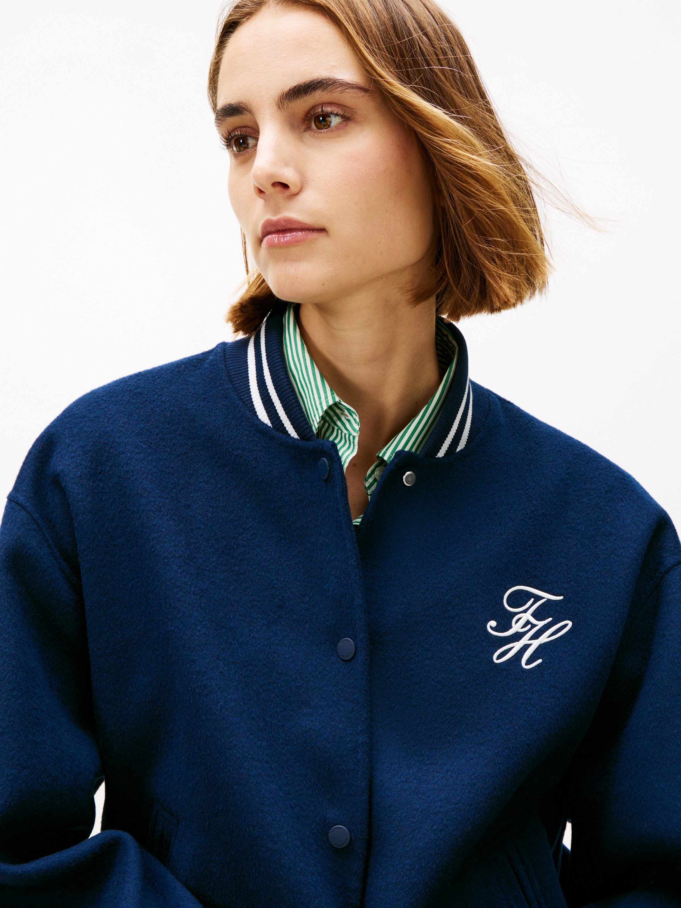Tommy Hilfiger Bomberjacke DF WOOL VARSITY BOMBER mit Wolle