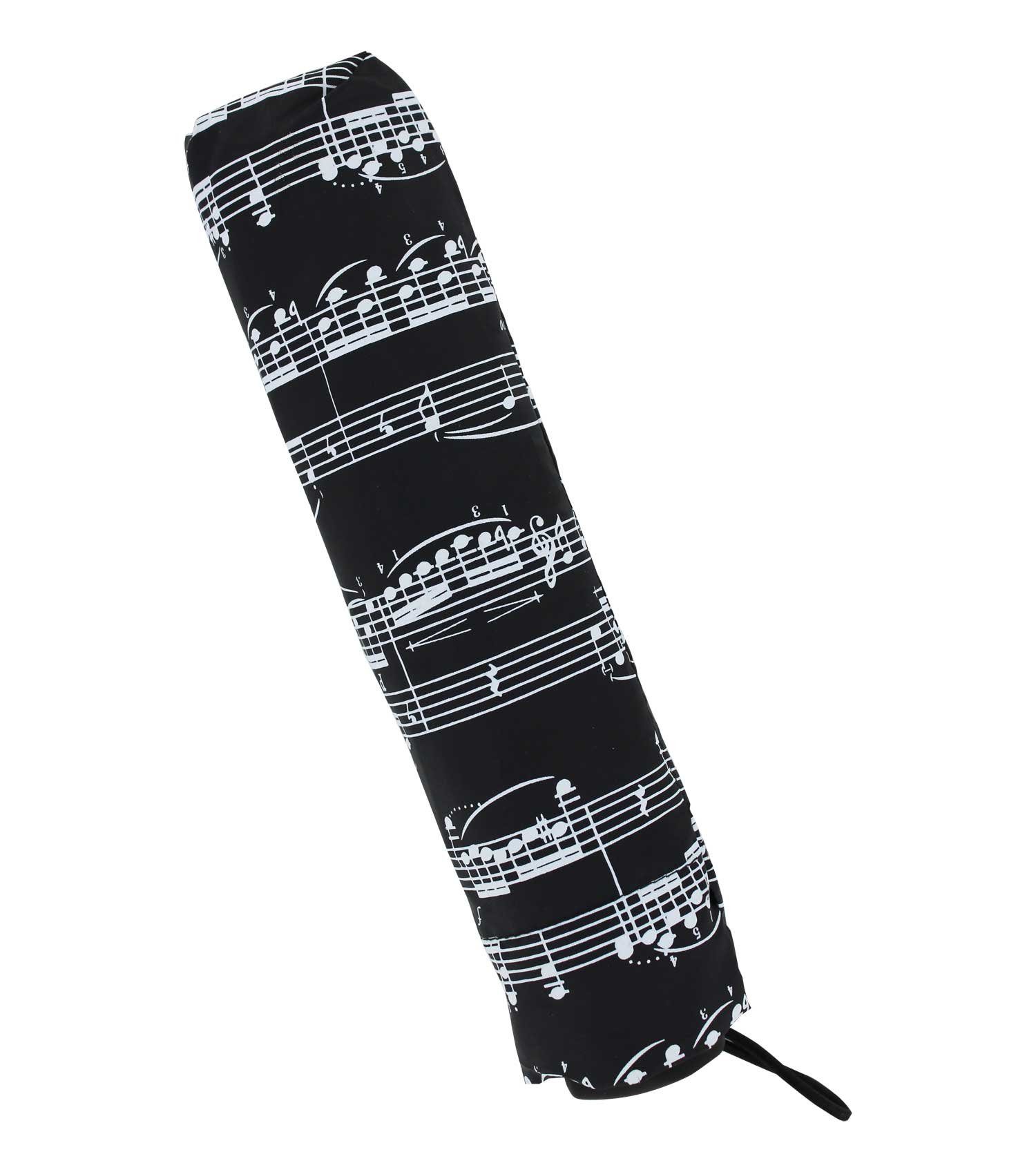 mugesh Taschenregenschirm schwarz für Taschenschirm Notenzeilen, Musiker