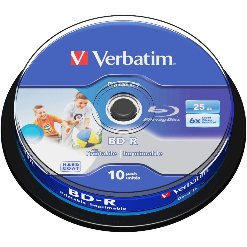Verbatim Verbatim Datalife HTL 25GB Blu-ray Disc. Blu-ray-Player (Drucken über Tintenstrahl möglich, InkJet druckbar für individuelle Gestaltung)