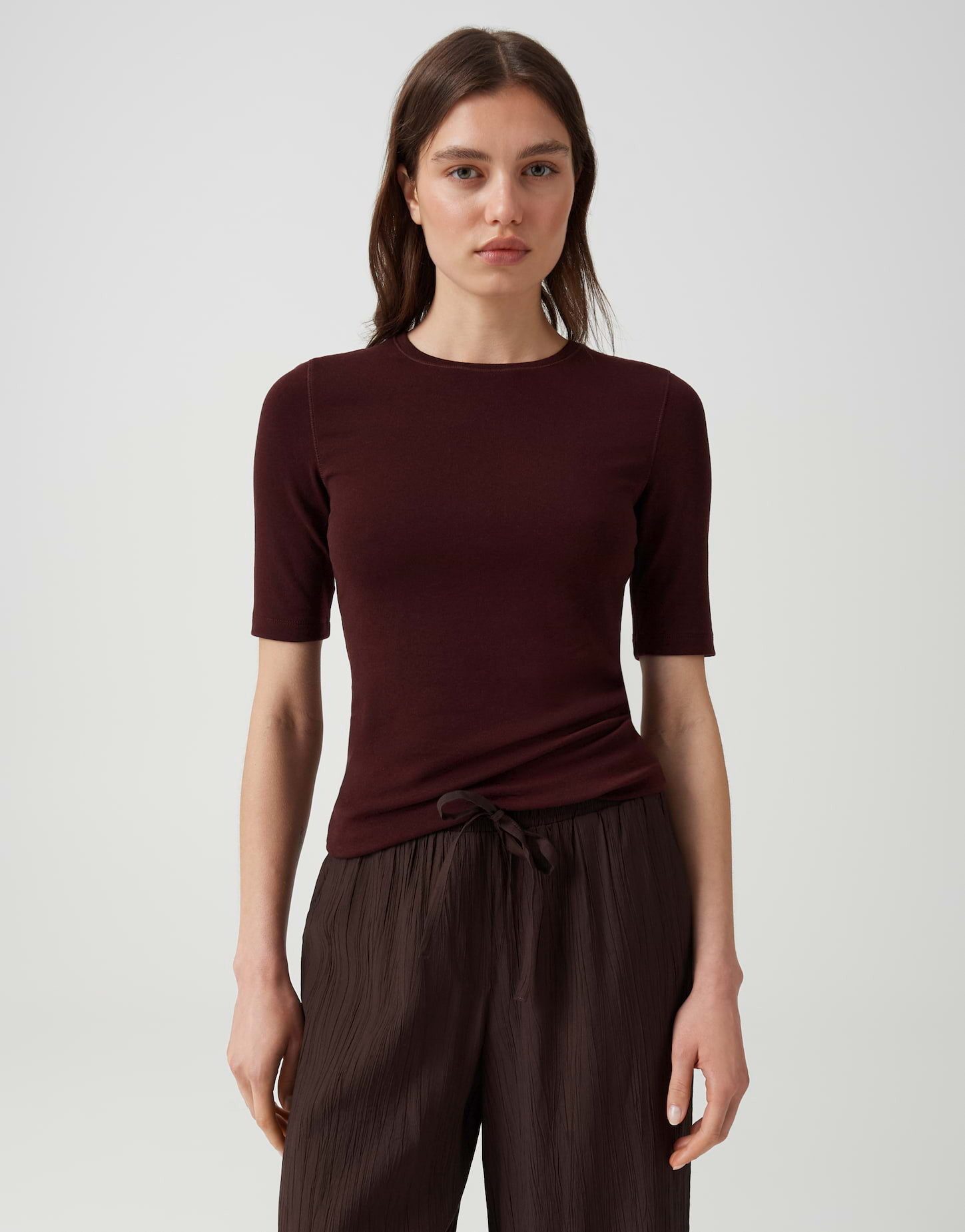 Opus 3/4-Arm-Shirt mit feiner Mélange Slim Fit Vielseitig kombinierbar für casual Looks
