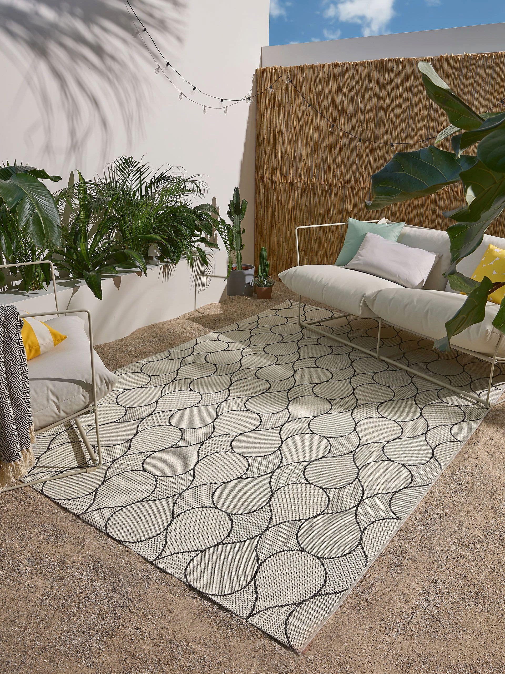 benuta Outdoorteppich Metro, rechteckig, Höhe: 5 mm, In- & Outdoorteppich, Robust für Garten, Terrasse, Balkon, Küche