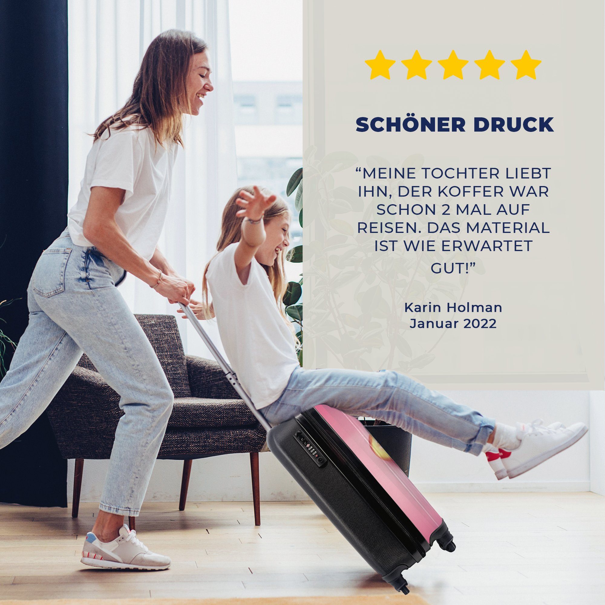 MuchoWow Handgepäckkoffer Apfel - Obst 4 für Handgepäck Ferien, Trolley, Rosa, Reisekoffer Rollen, rollen, - Reisetasche mit