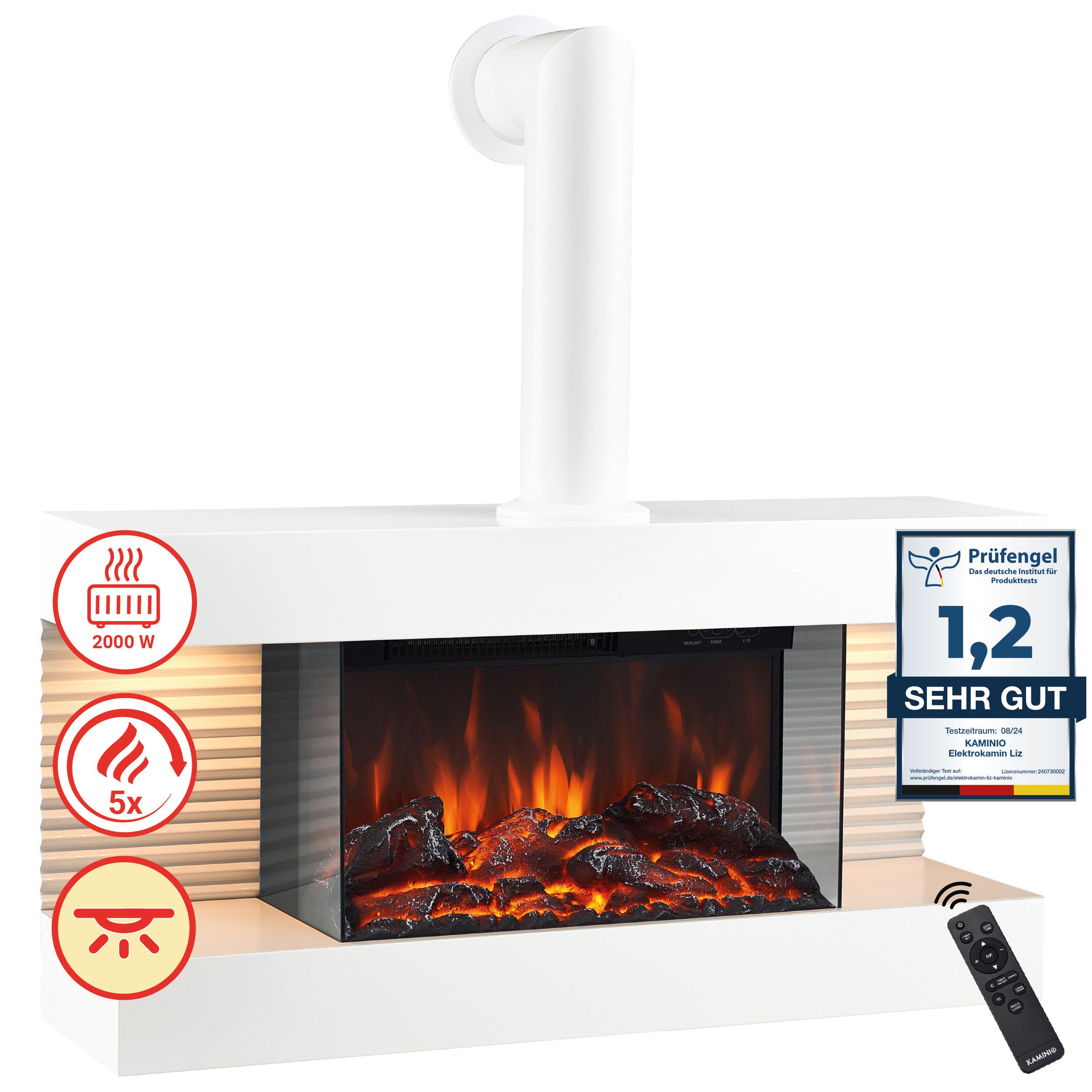 KAMINIO Elektrokamin LIZ, Elektrischer Kamin: 3D-Flammeneffekt, günstig online kaufen