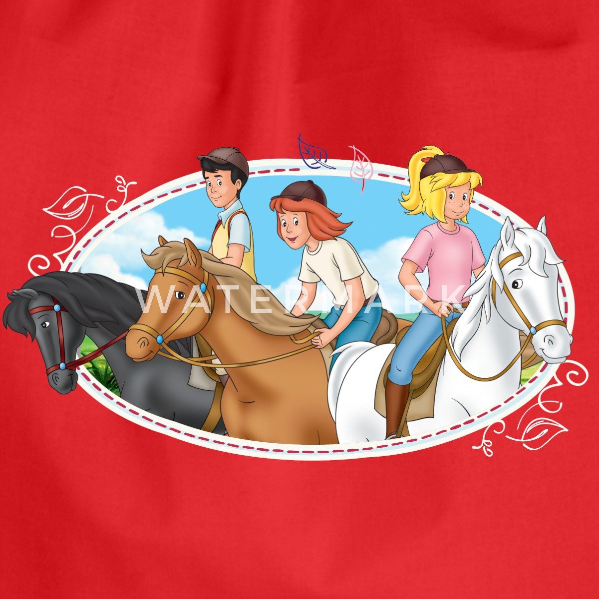 Spreadshirt Turnbeutel Bibi Und Tina Ausritt Mit Freunden Turnbeutel (1-tlg)