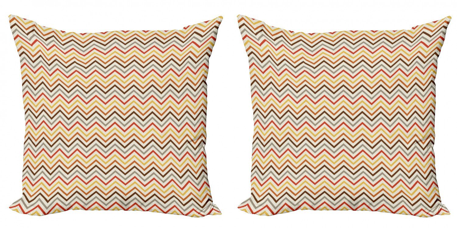 Kissenbezüge Modern grau (2 Chevron Abakuhaus Digitaldruck, Doppelseitiger Accent Pastell-Dreieck-Welle Stück)