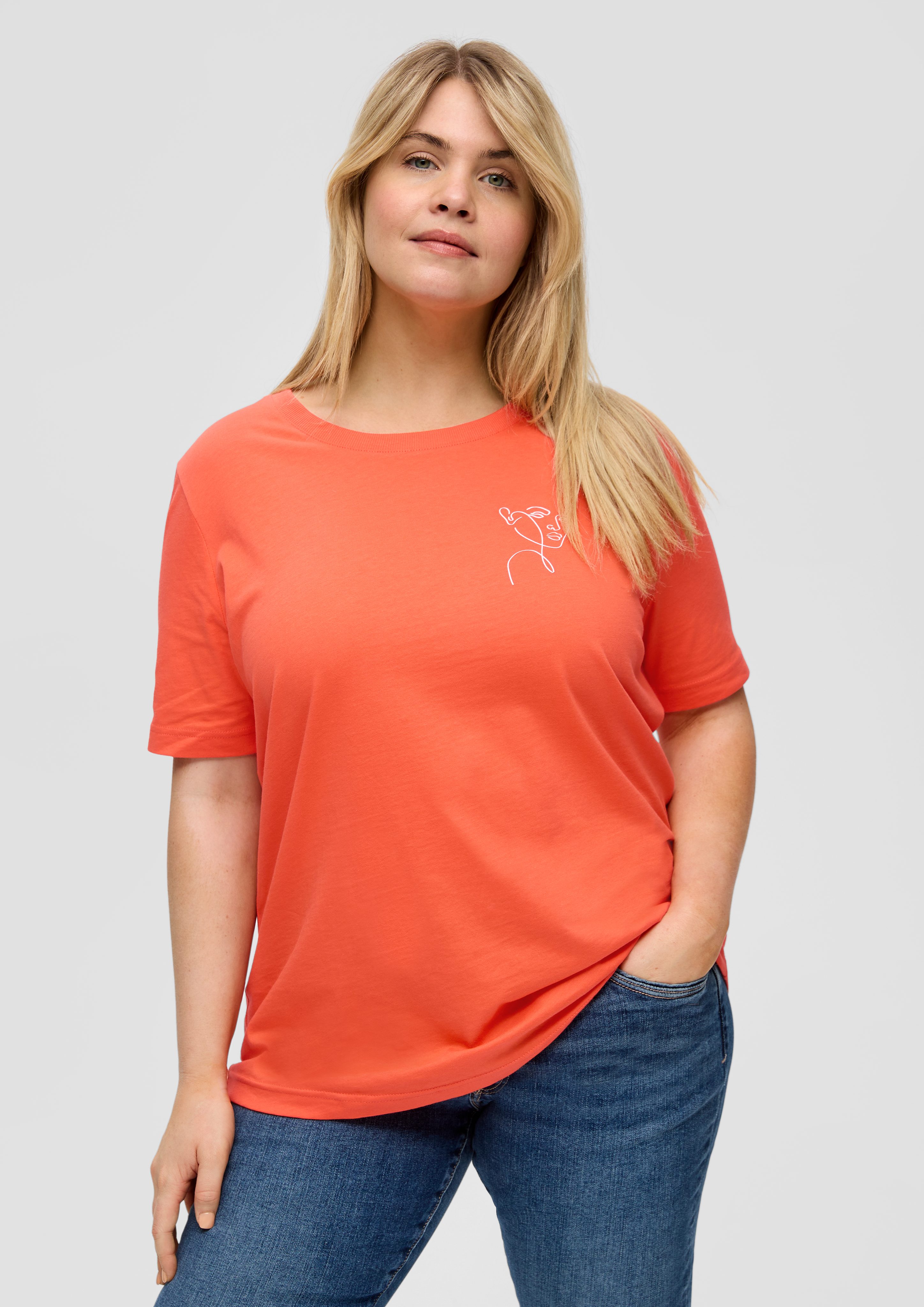 s.Oliver Kurzarmshirt T-Shirt mit Print-Detail günstig online kaufen