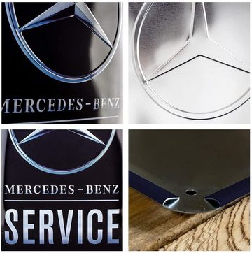 Nostalgic-Art Metallschild Blechschild 30 x 40 cm - Mercedes-Benz - Mercedes-Benz Service Blue