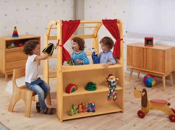 BioKinder - Das gesunde Kinderzimmer Kaufladen Anna, Komplett-Set Kaufladen und Kasperletheater, Erle