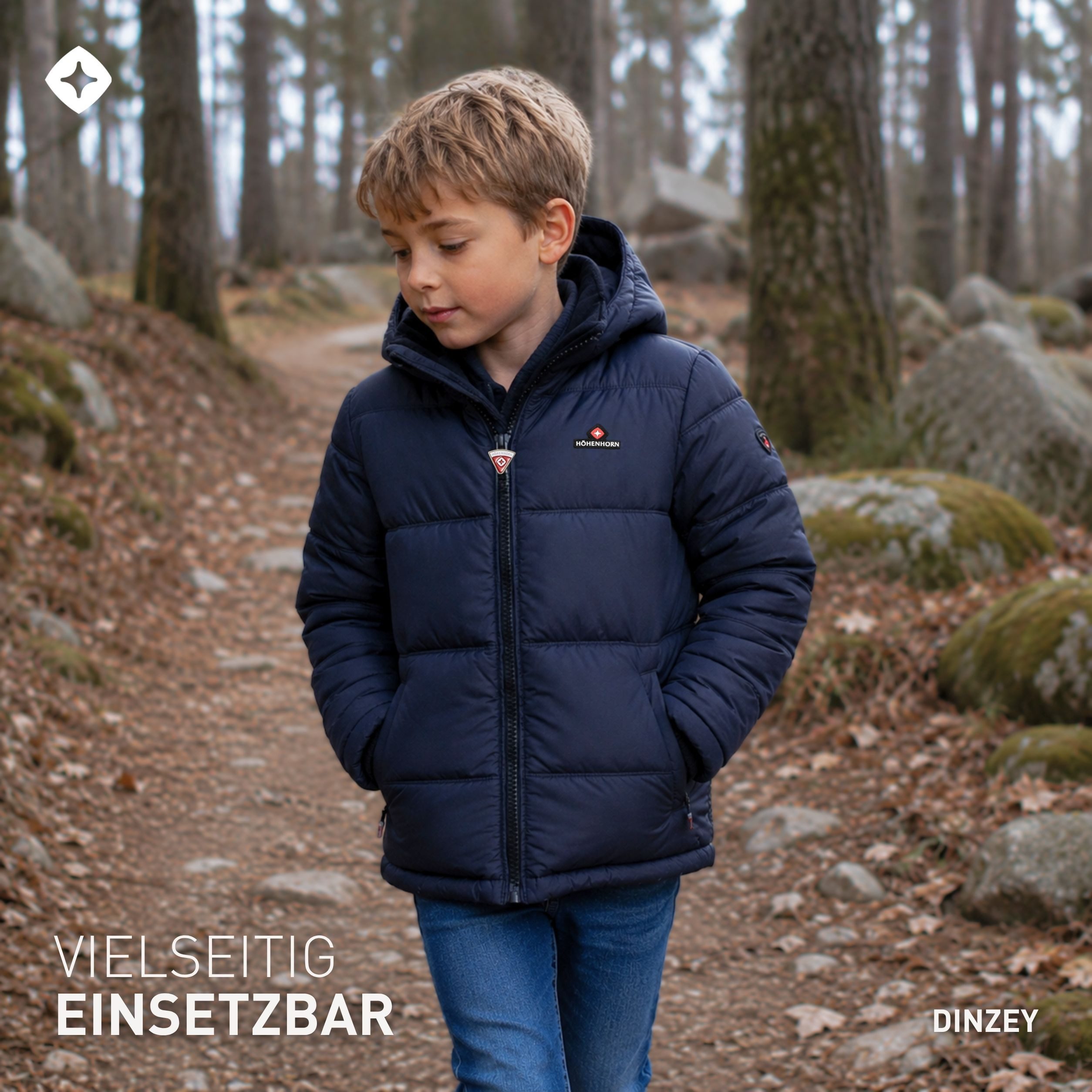 Höhenhorn Winterjacke Dinzey Kinder Winter Jacke Jungen Steppjacke Gefüttert – Bild 4 von 5
