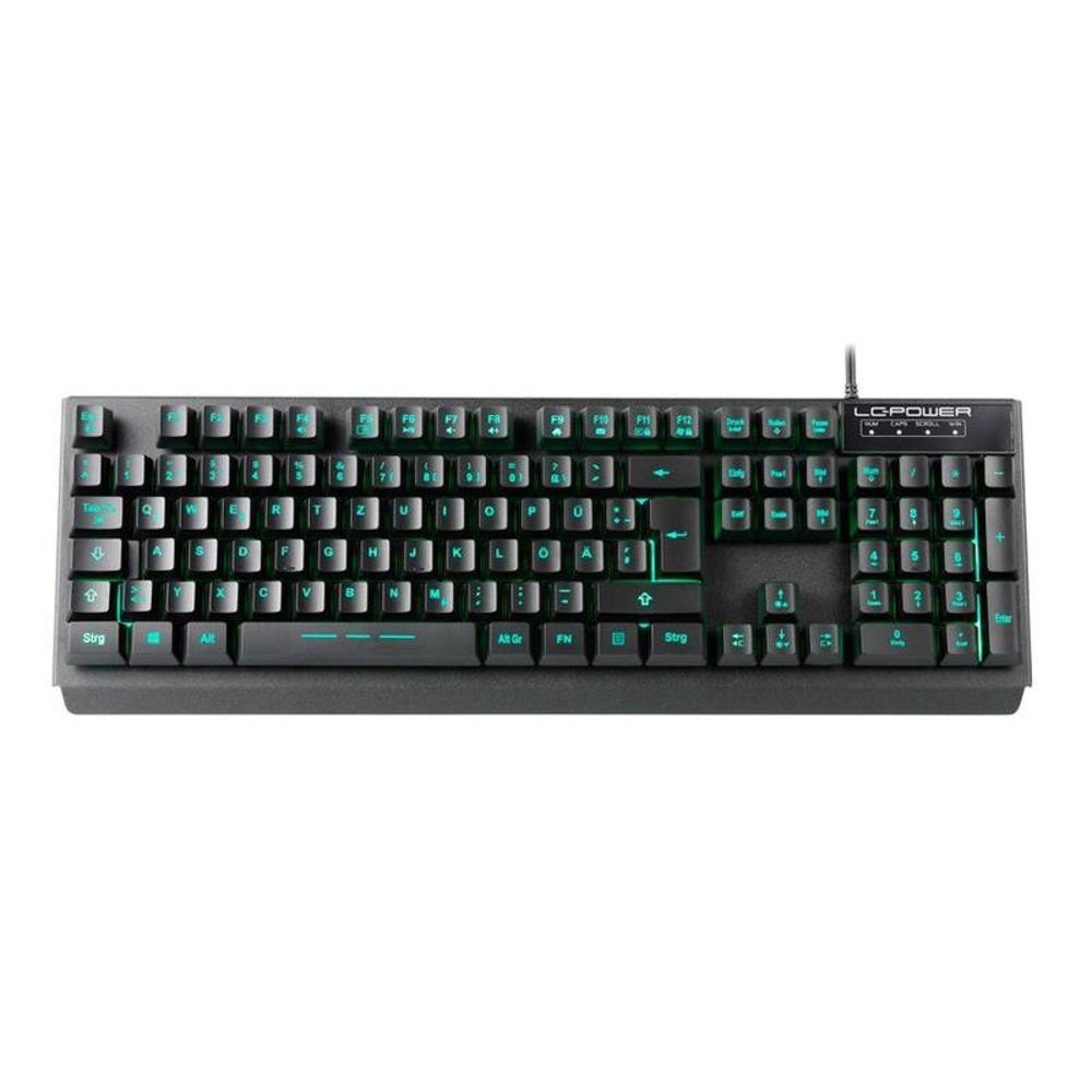 LC-Power LC-KEY 4B LED Tastatur (LED, USB, beleuchtet, LED-Tastatur, schwarz, Multimedia Tasten)