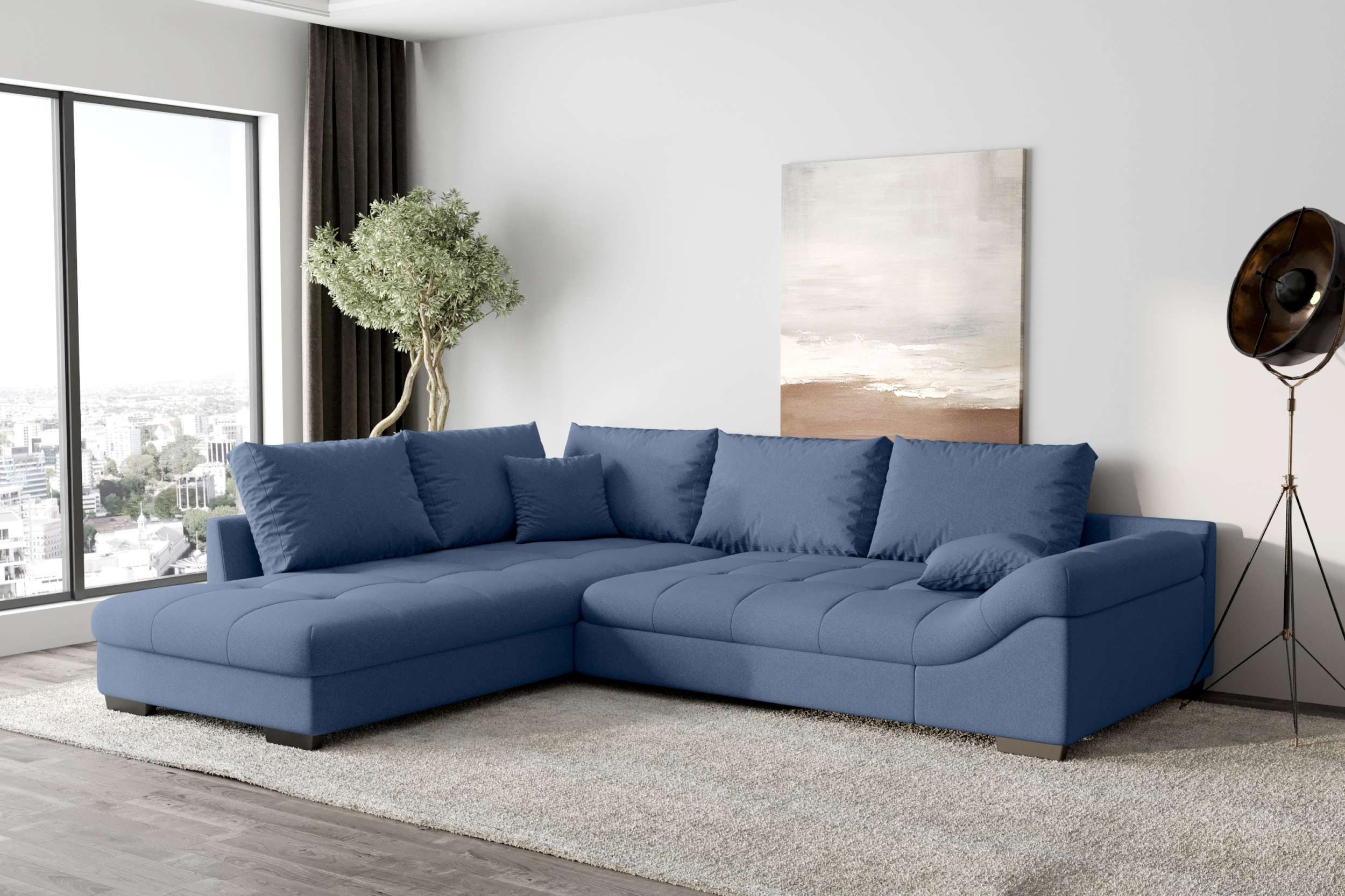 99rooms Ecksofa Terra, Sofa, L-Form, Inkl. 5 Rückenkissen, mit Rundumbezug, Wellenfederung