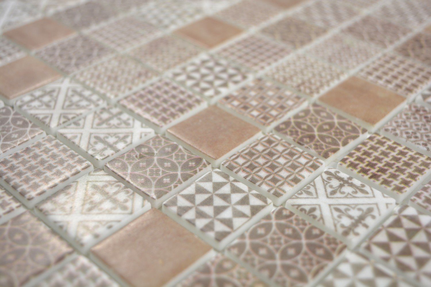 Mosaikfliesen matt Mosaikfliesen 10 Recycling Mosaikmatten braun Mosani / Glasmosaik